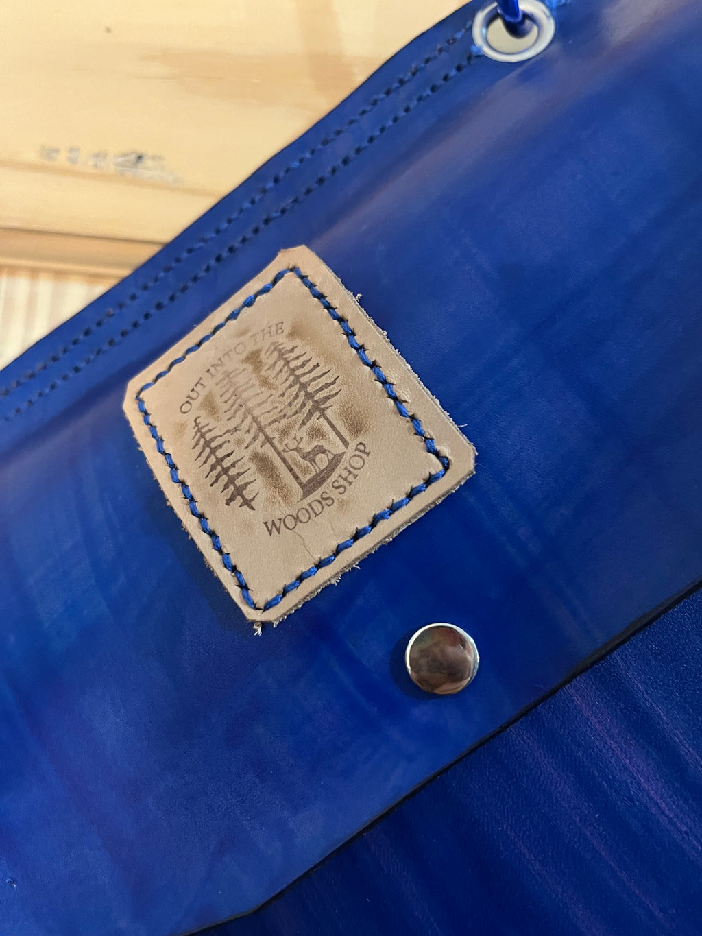 Genuine Leather Blue Haversack Bag