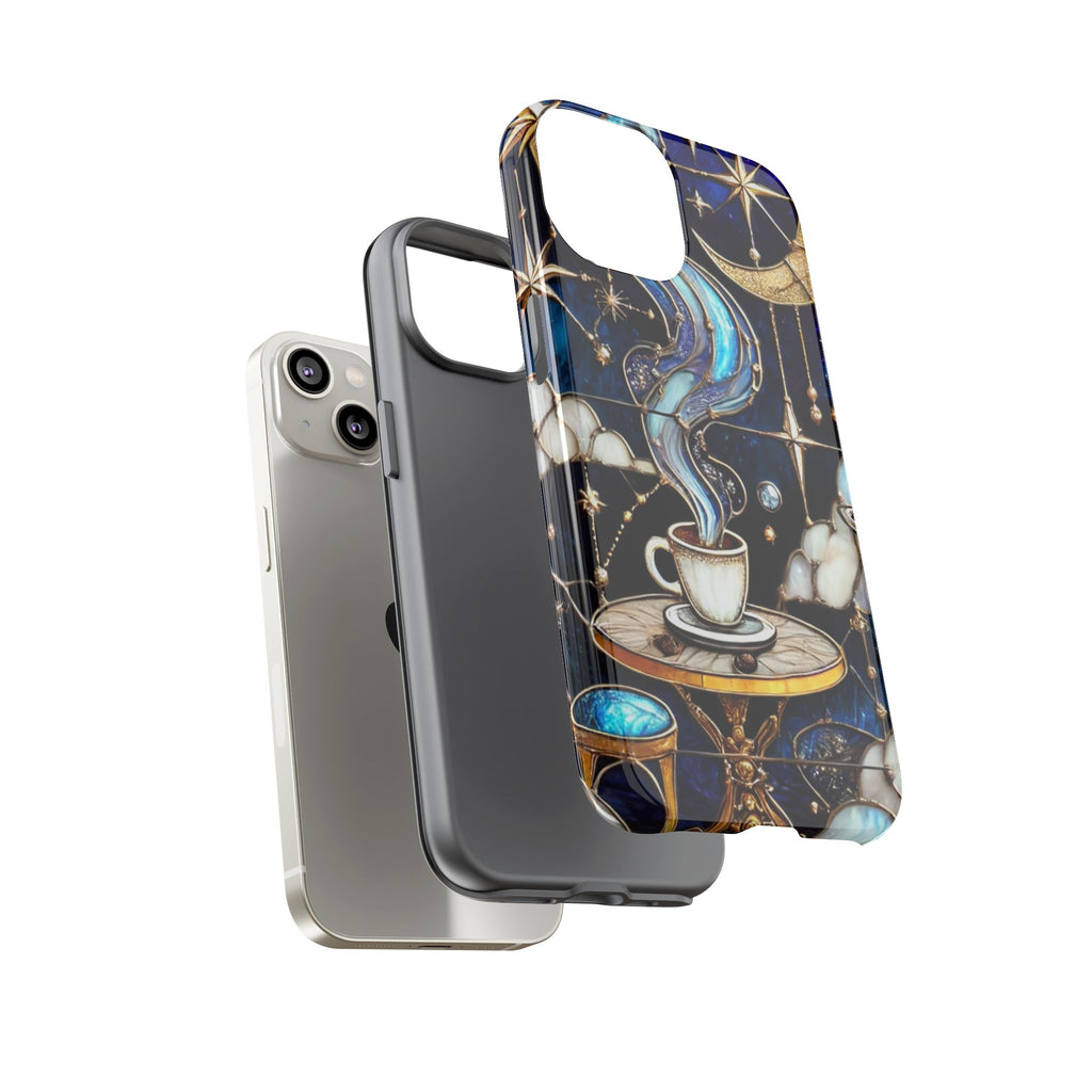 Celestial Stained Glass Coffee iPhone Case – Shockproof 3D Wrap