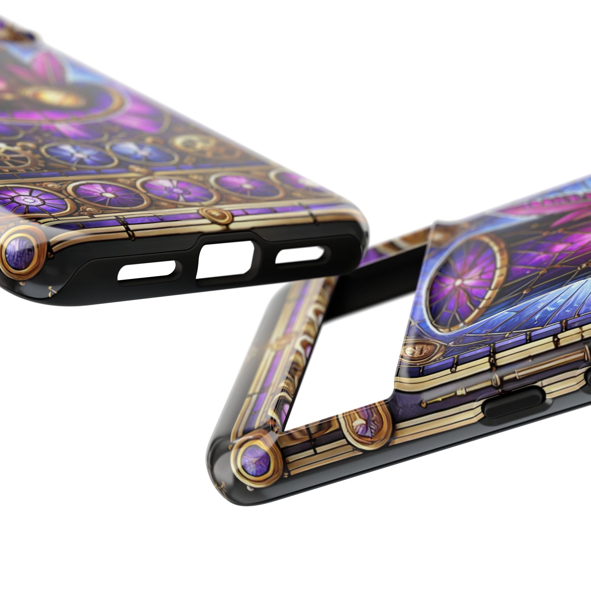 Stained Glass Steampunk Android Phone Case – 3D Full-Wrap Protective Cover with TPU Liner