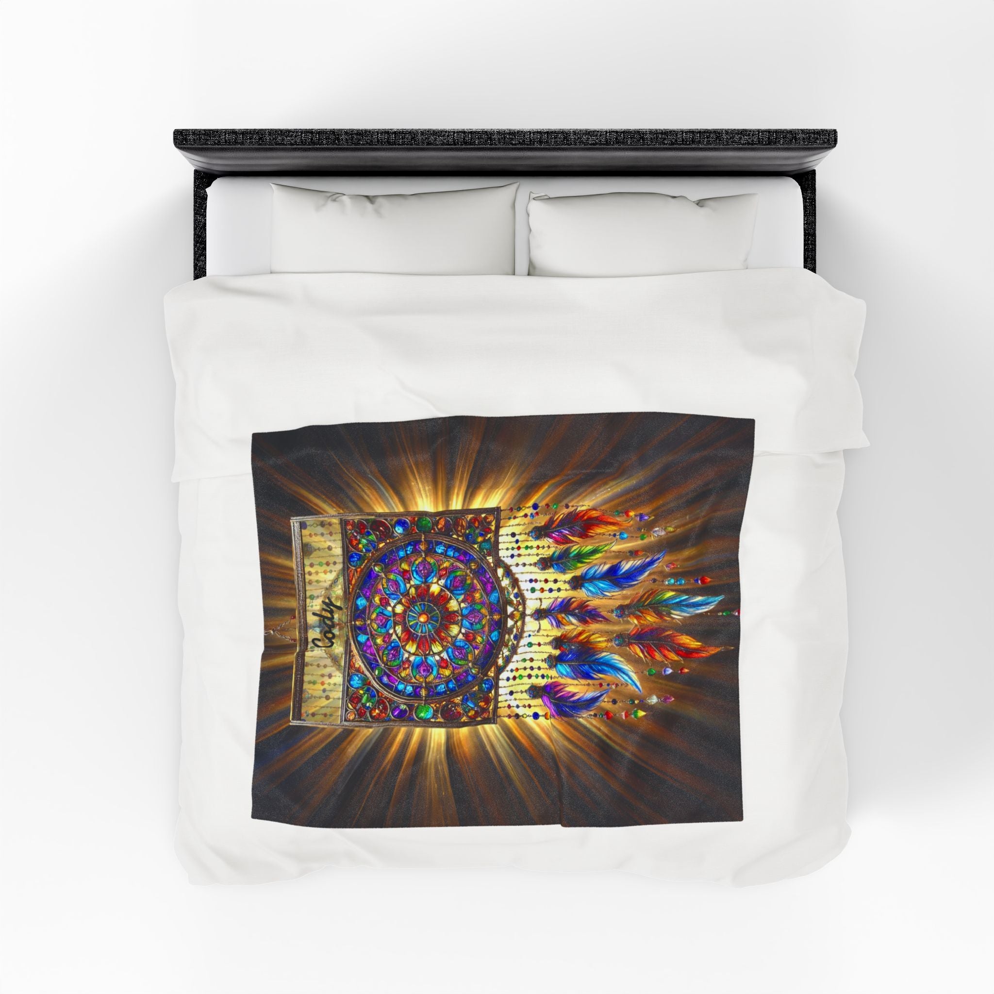 Dreamcatcher Velveteen Plush Blanket, Native American Throw, Meditation and Relaxation 50"x60" Throw Blanket