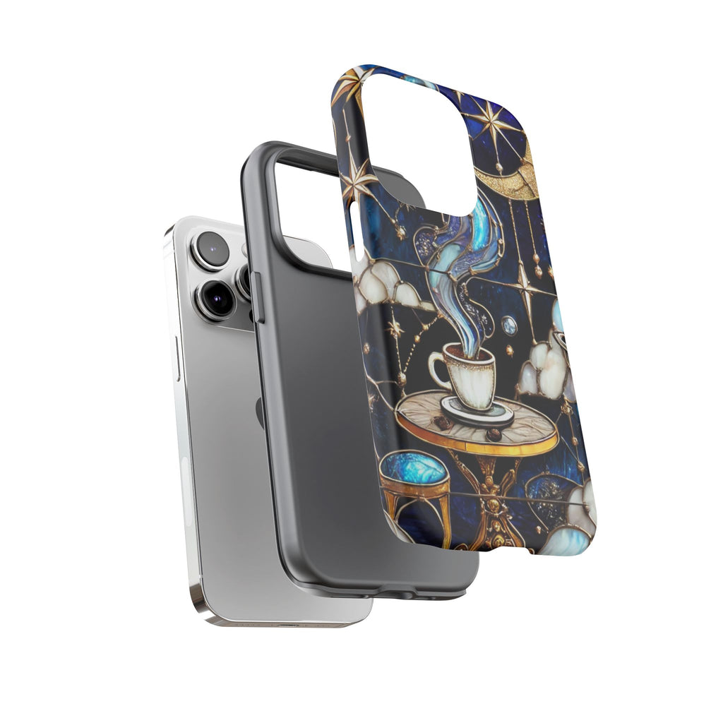 Celestial Stained Glass Coffee iPhone Case – Shockproof 3D Wrap