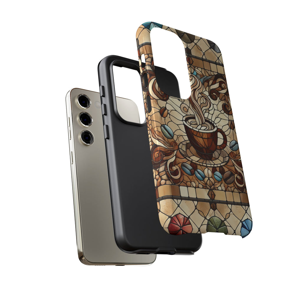 Stained Glass Coffee Android Phone Case – Shockproof TPU, 3D Wrap