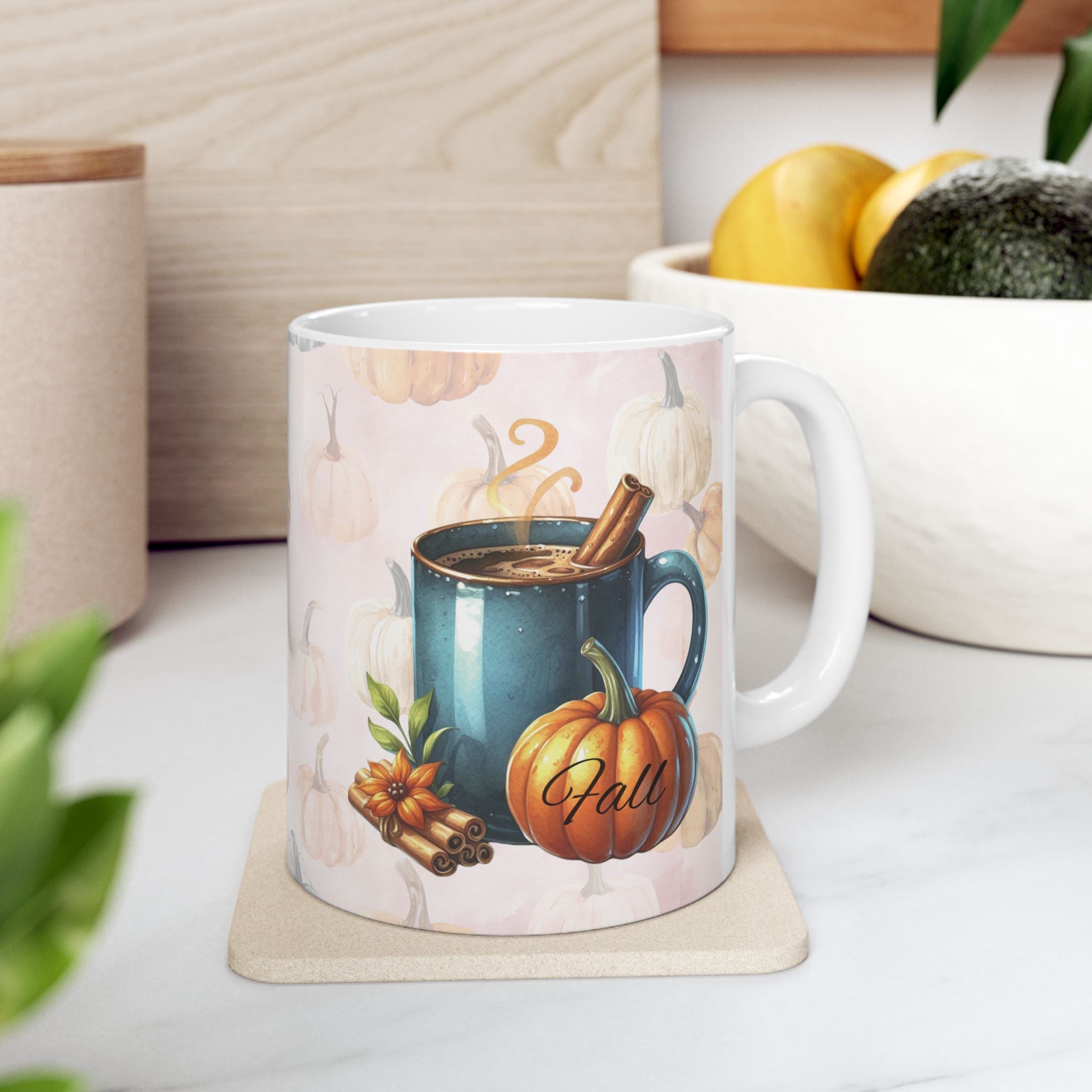 Fall Vibes Coffee Mug For Pumpkin Spice Lovers, Autumn Hot Cocoa Cup