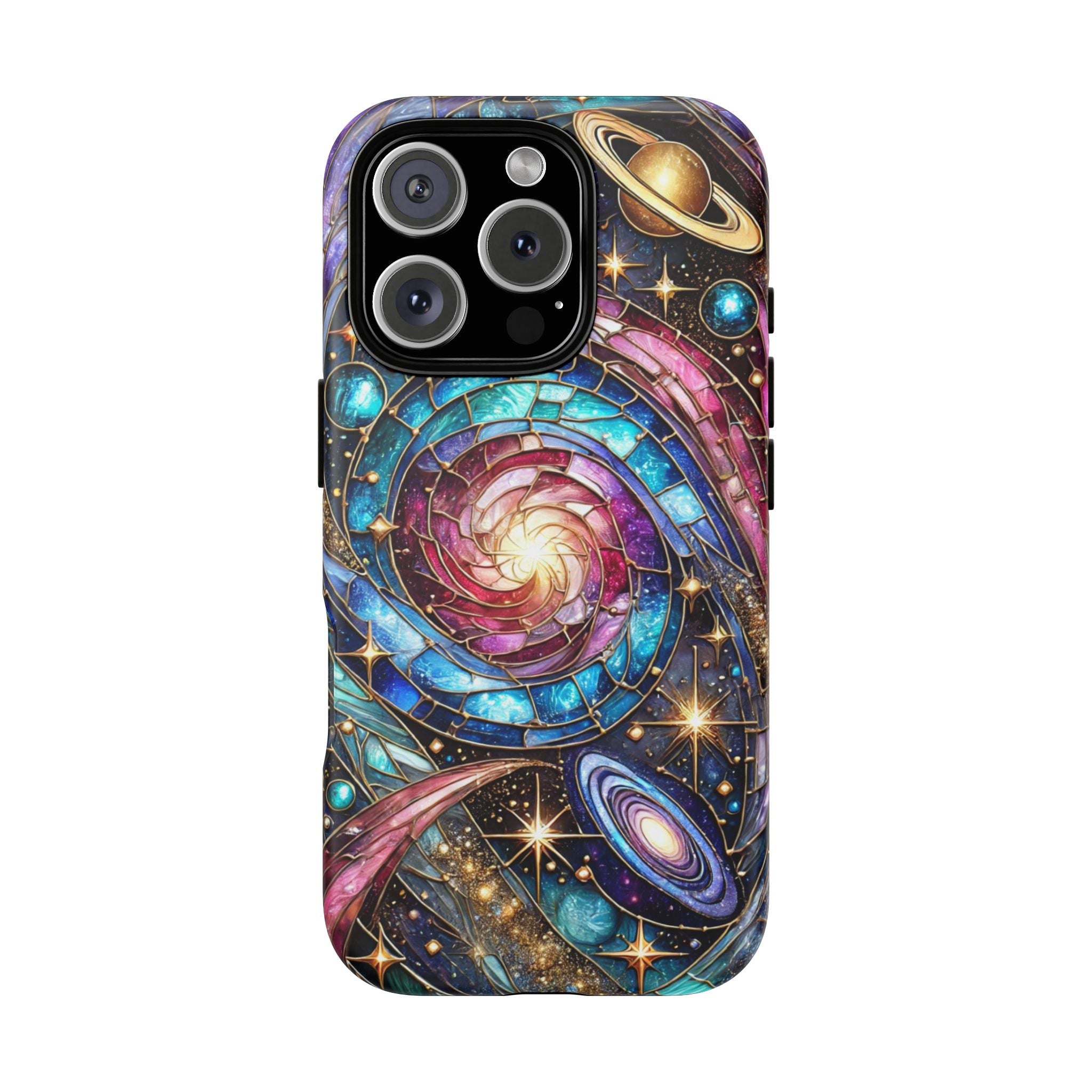 Stained Glass Celestial iPhone Case – Galaxy 3D Full-Wrap Protective Phone Cover