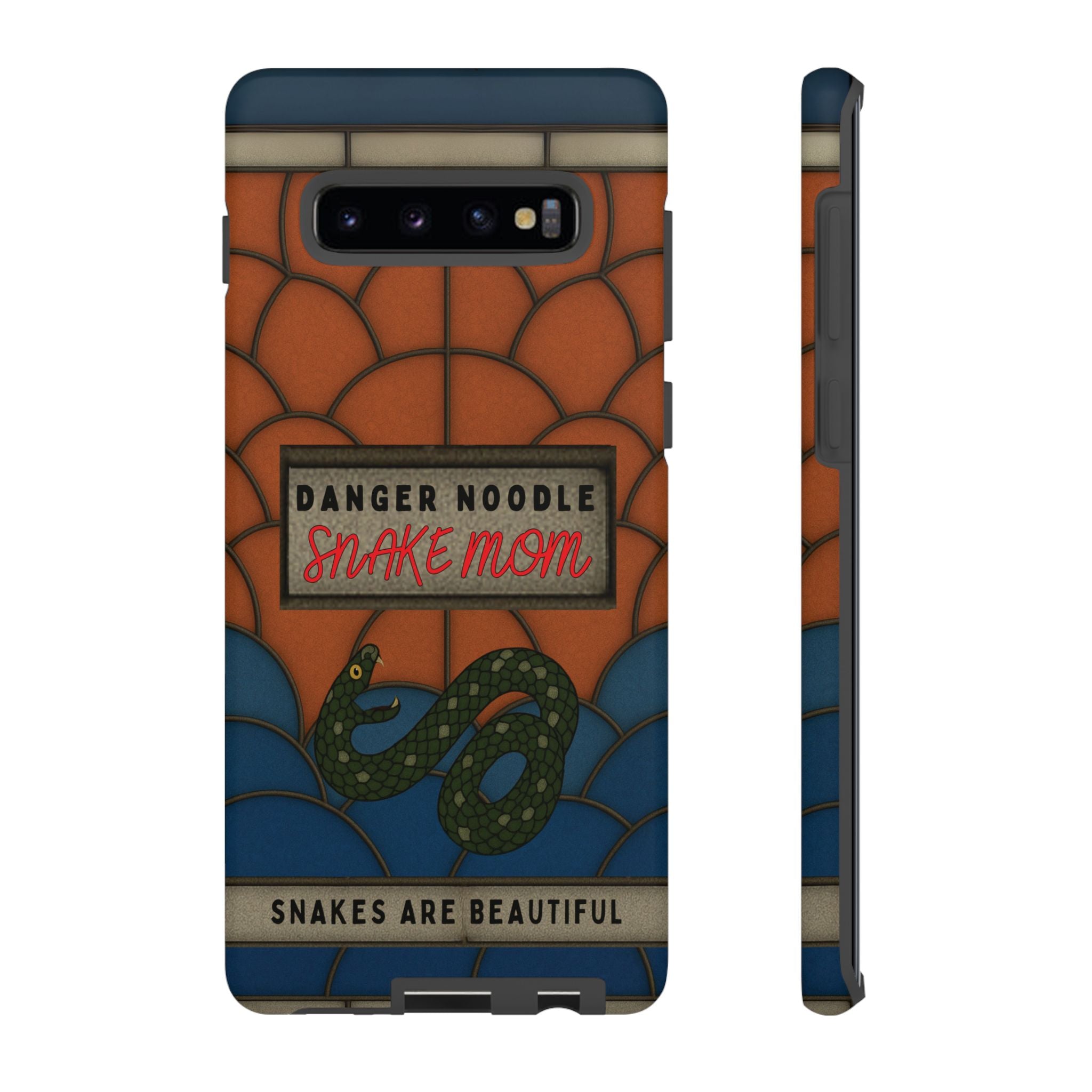 Danger Noodle Snake Mom Phone Case | Snakes Are Beautiful |Stained Glass Snake Art | Funny Snake Lover Gift |  Reptile Mom Phone Cover