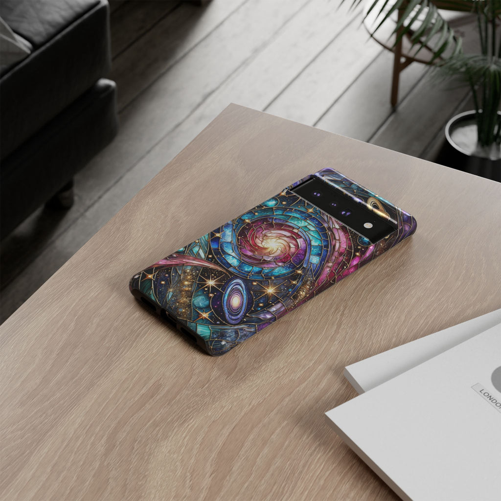 Stained Glass Celestial Android Phone Case – 3D Galaxy Full-Wrap Protective Cover with TPU Liner