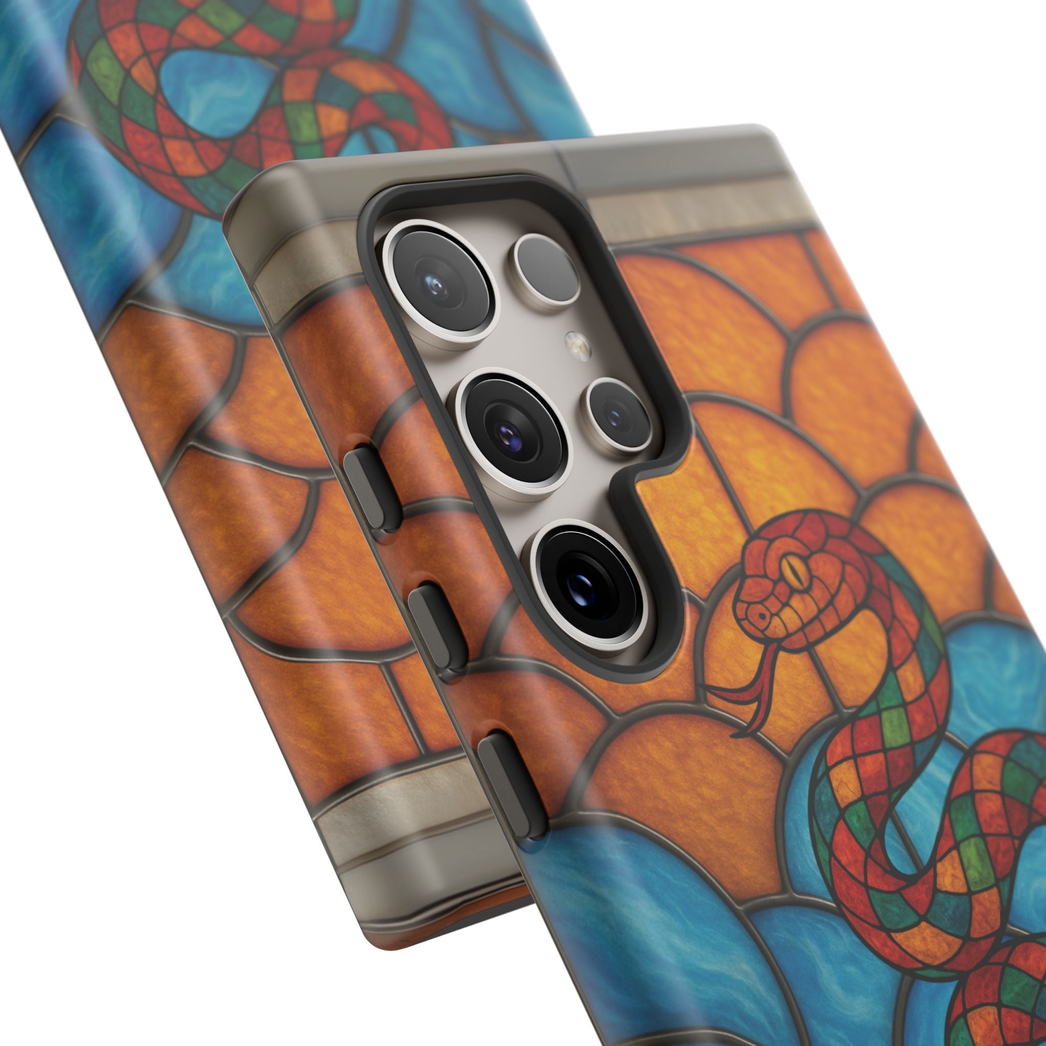 Snakes Are Beautiful Stained Glass Phone Case, Colorful Reptile Design Phone Cover, Nature Lovers Reptile Phone Case, Danger Noodle Case