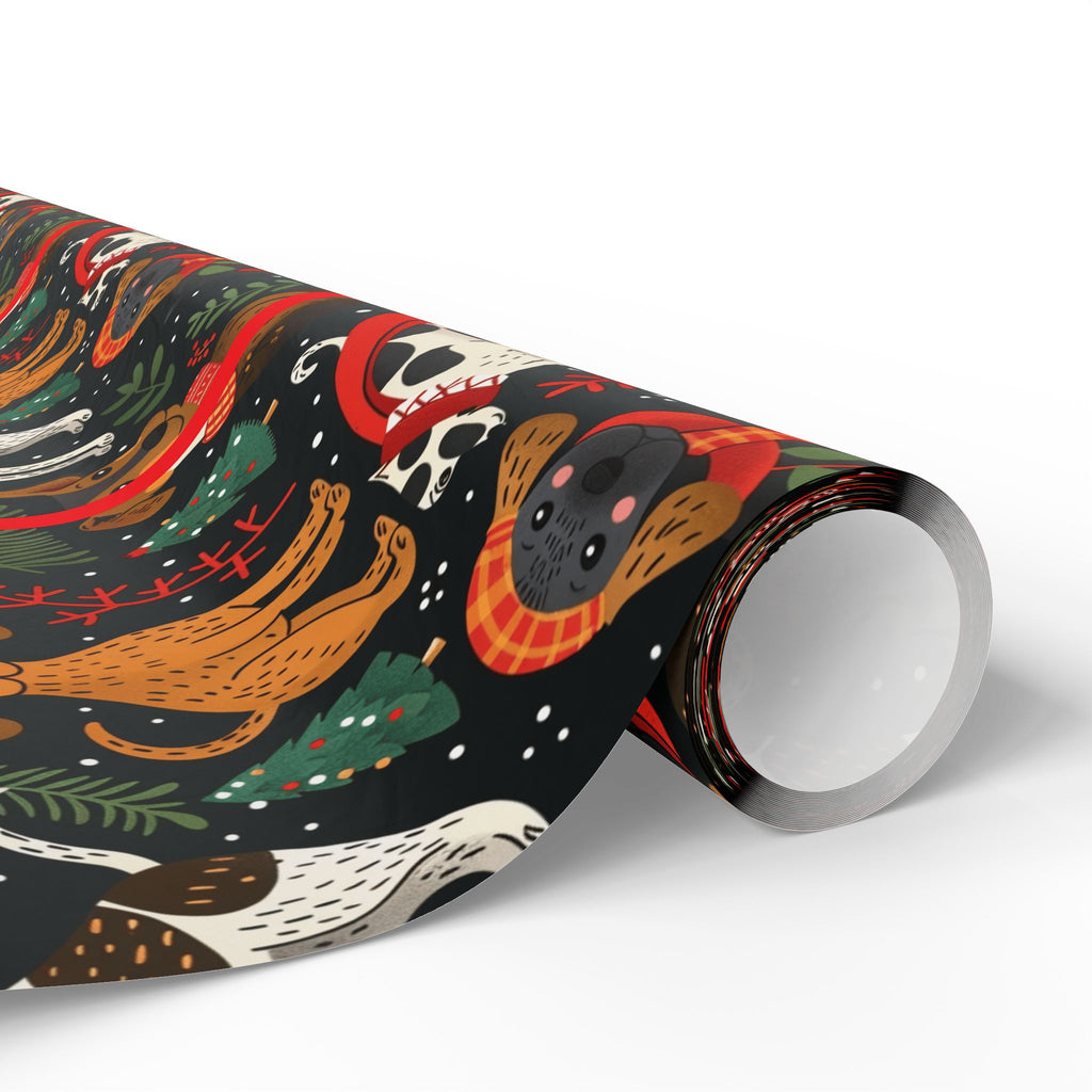 Holiday Dachshund Wrapping Paper Roll — Cute Wiener Dog Christmas Gift Wrap