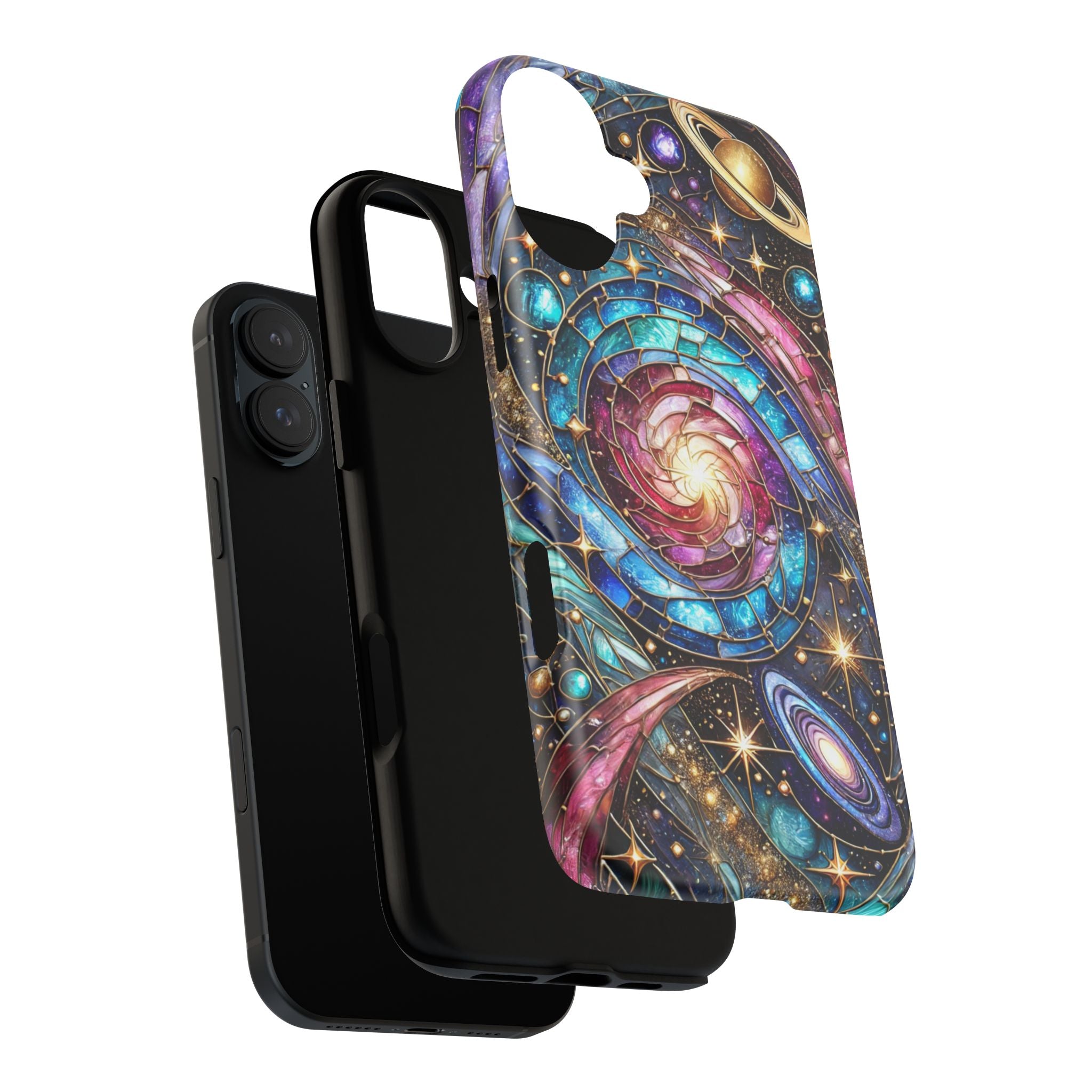 Stained Glass Celestial iPhone Case – Galaxy 3D Full-Wrap Protective Phone Cover
