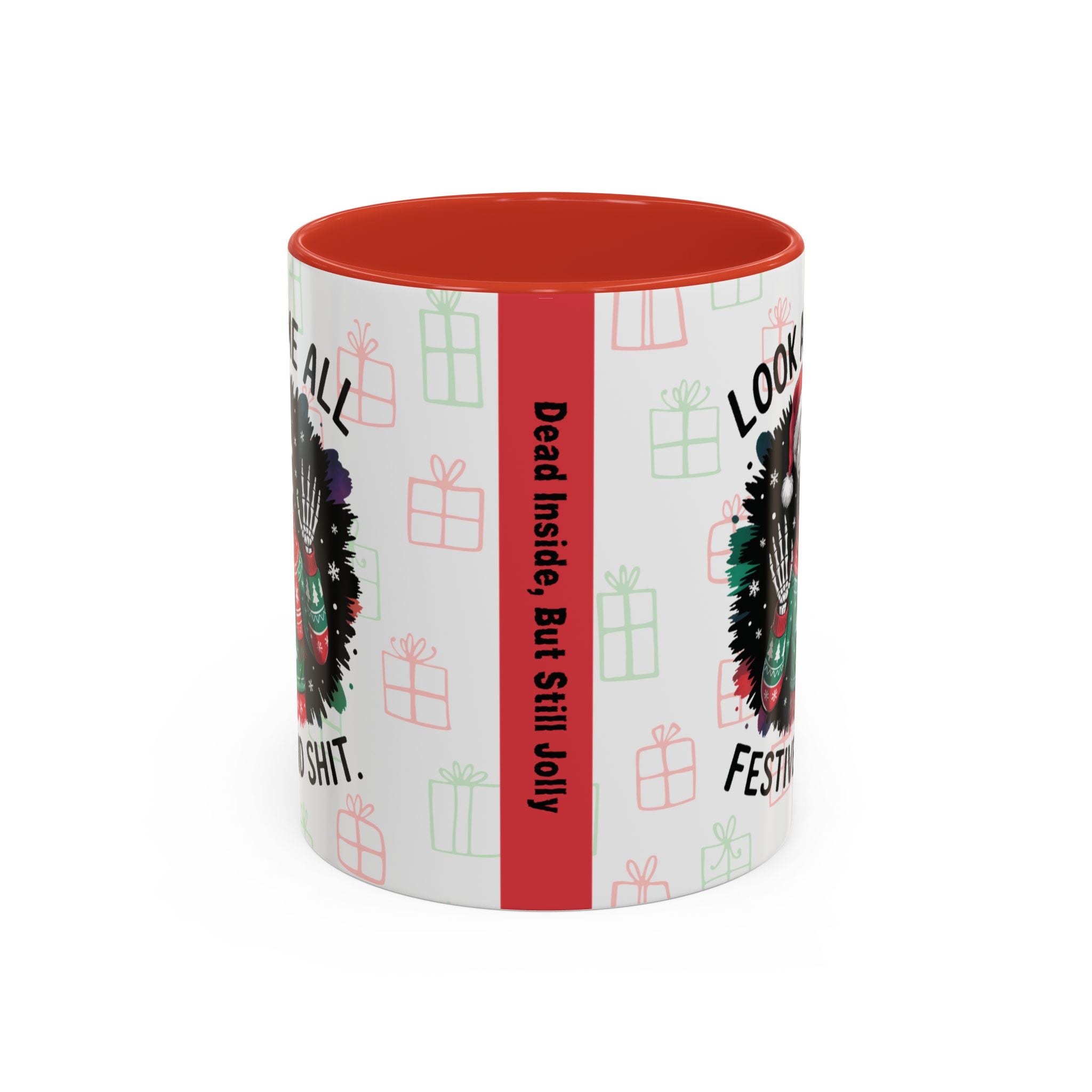 Halloween Lovers Christmas Mug, Funny Skeleton Christmas Mug