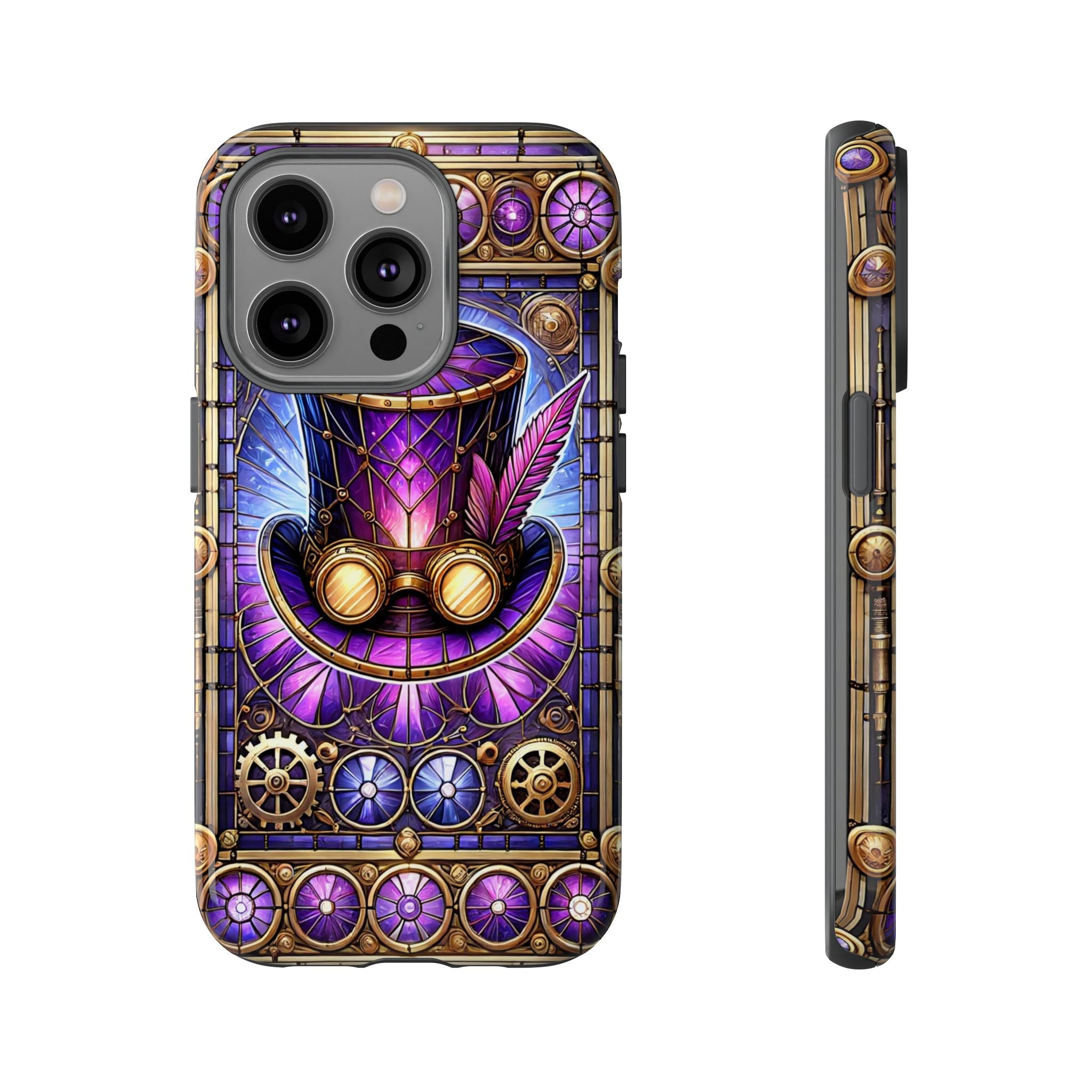 Stained Glass Steampunk iPhone Case – 3D Full-Wrap Protective Phone Cover With TPU Liner