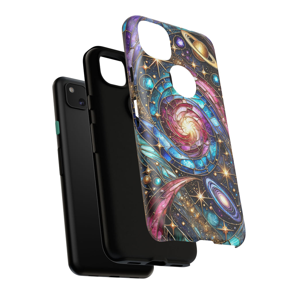 Stained Glass Celestial Android Phone Case – 3D Galaxy Full-Wrap Protective Cover with TPU Liner