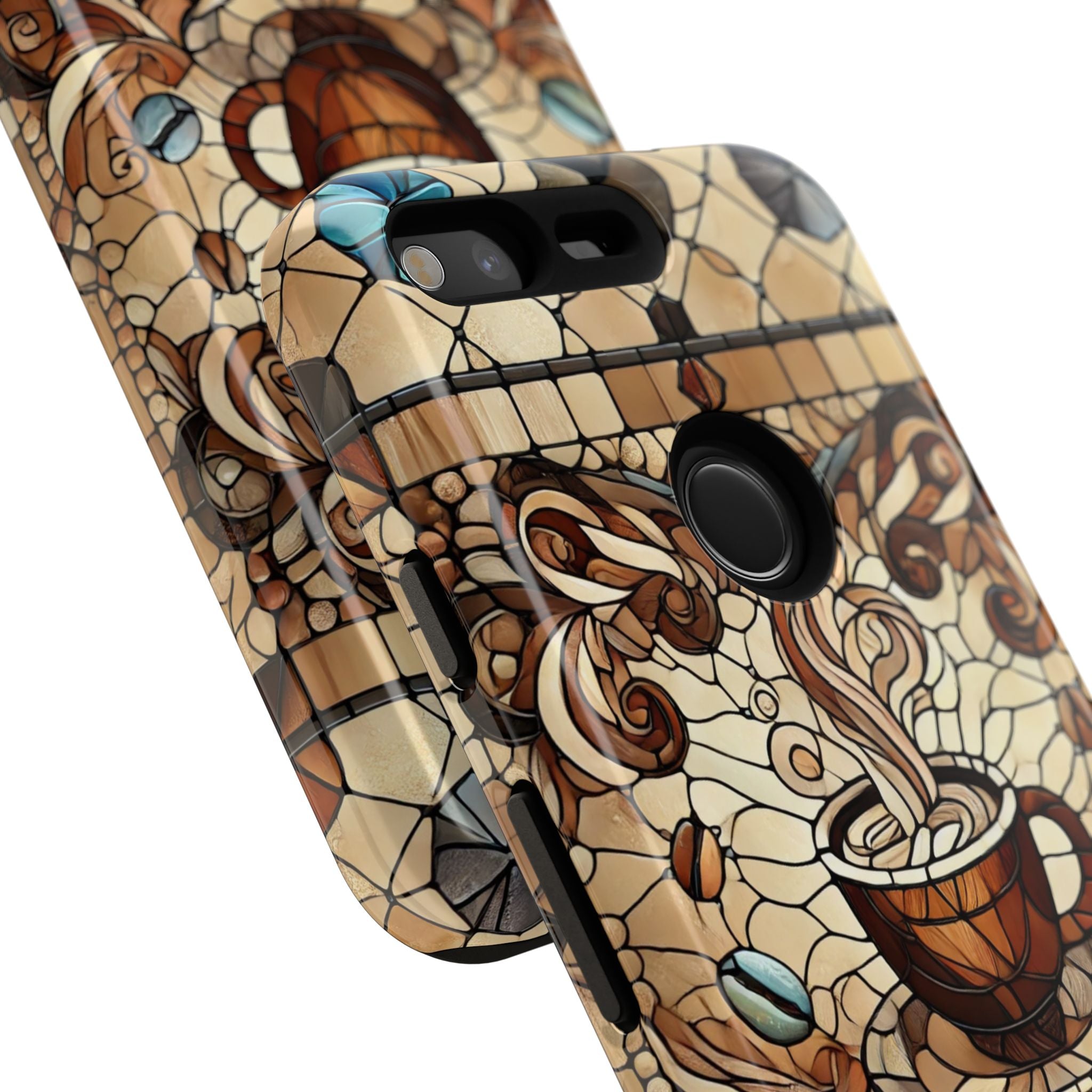 Stained Glass Coffee Android Phone Case – Shockproof TPU, 3D Wrap