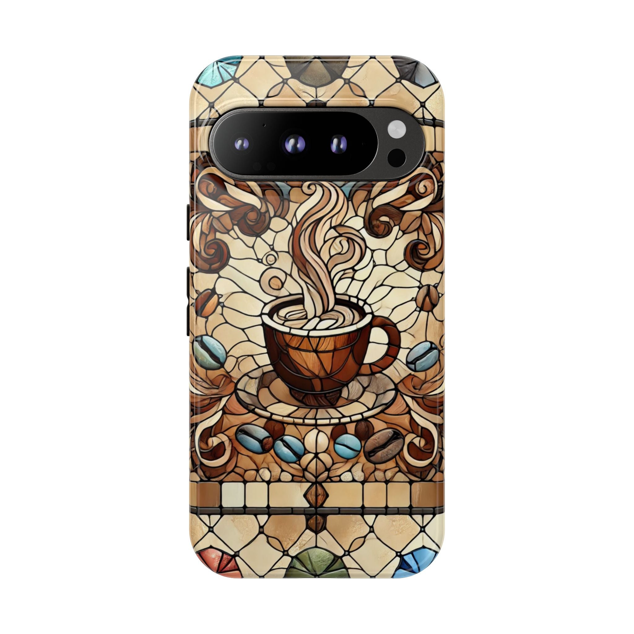 Stained Glass Coffee Android Phone Case – Shockproof TPU, 3D Wrap