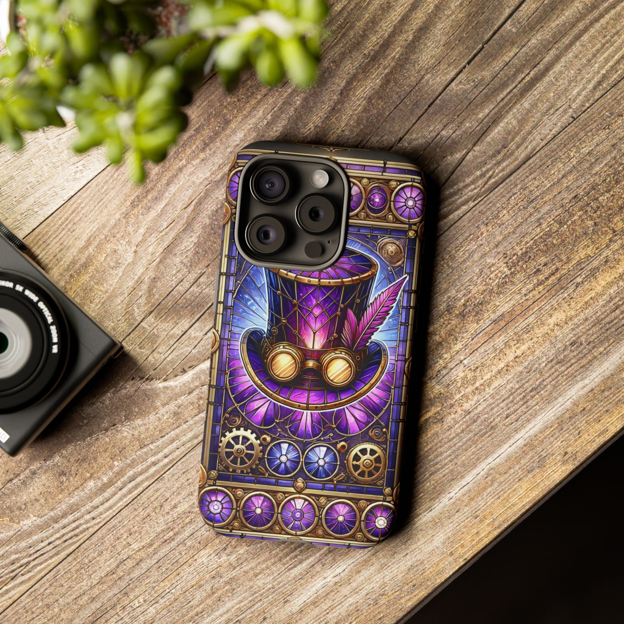 Stained Glass Steampunk iPhone Case – 3D Full-Wrap Protective Phone Cover With TPU Liner