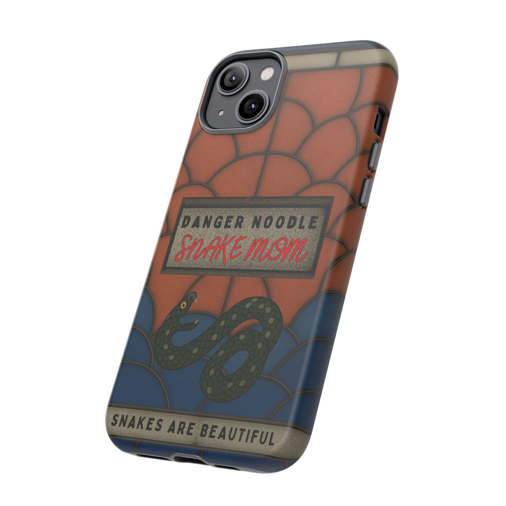 Danger Noodle Snake Mom Phone Case | Snakes Are Beautiful |Stained Glass Snake Art | Funny Snake Lover Gift |  Reptile Mom Phone Cover