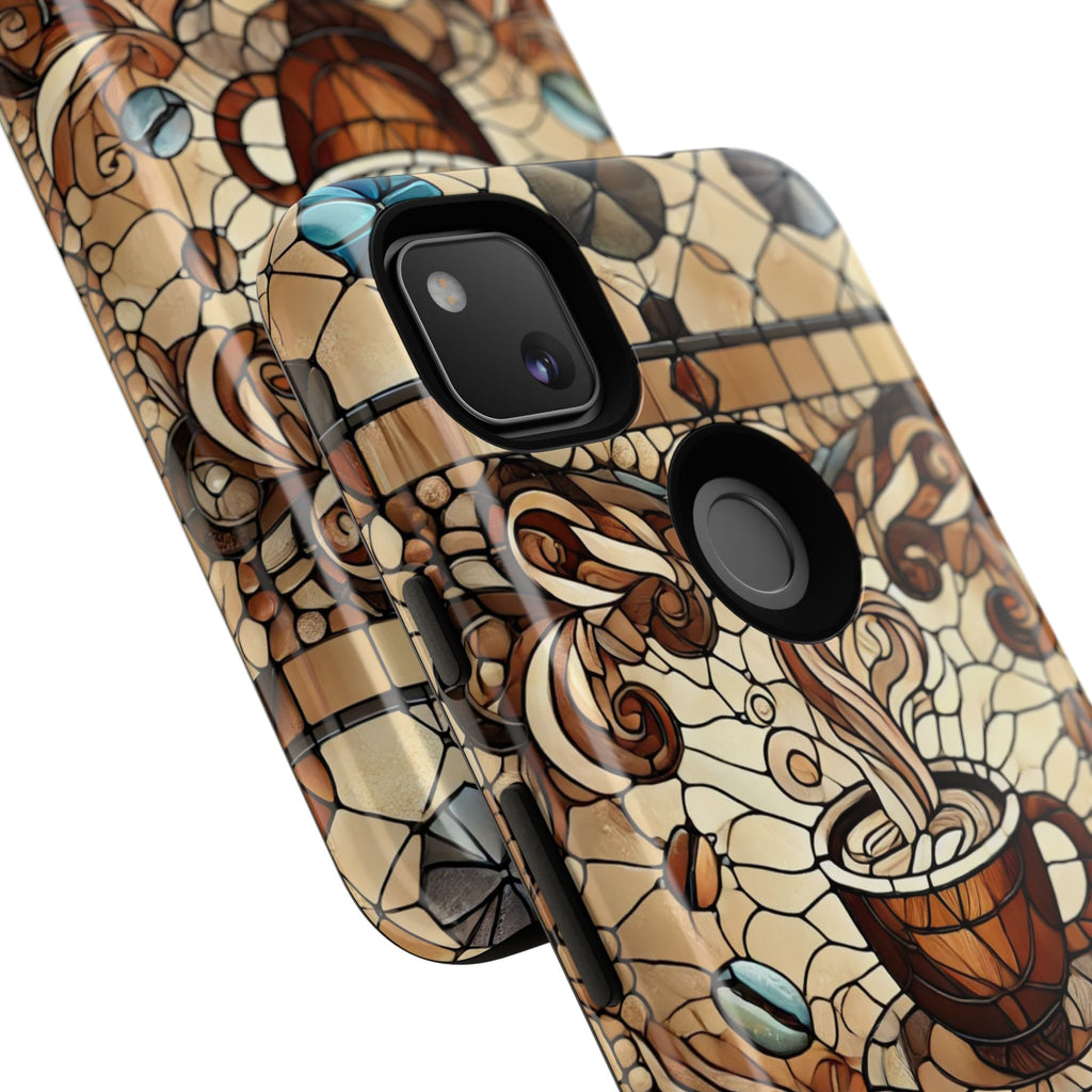 Stained Glass Coffee Android Phone Case – Shockproof TPU, 3D Wrap