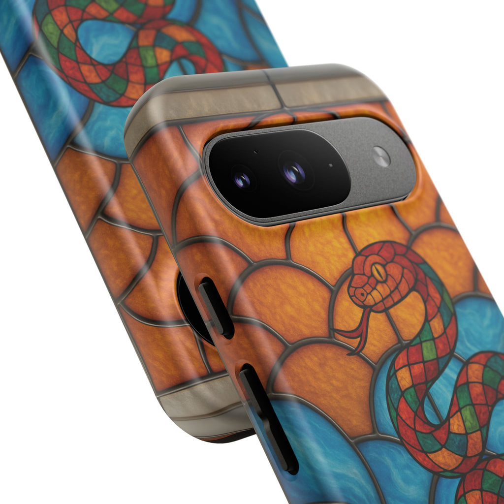 Snakes Are Beautiful Stained Glass Phone Case, Colorful Reptile Design Phone Cover, Nature Lovers Reptile Phone Case, Danger Noodle Case