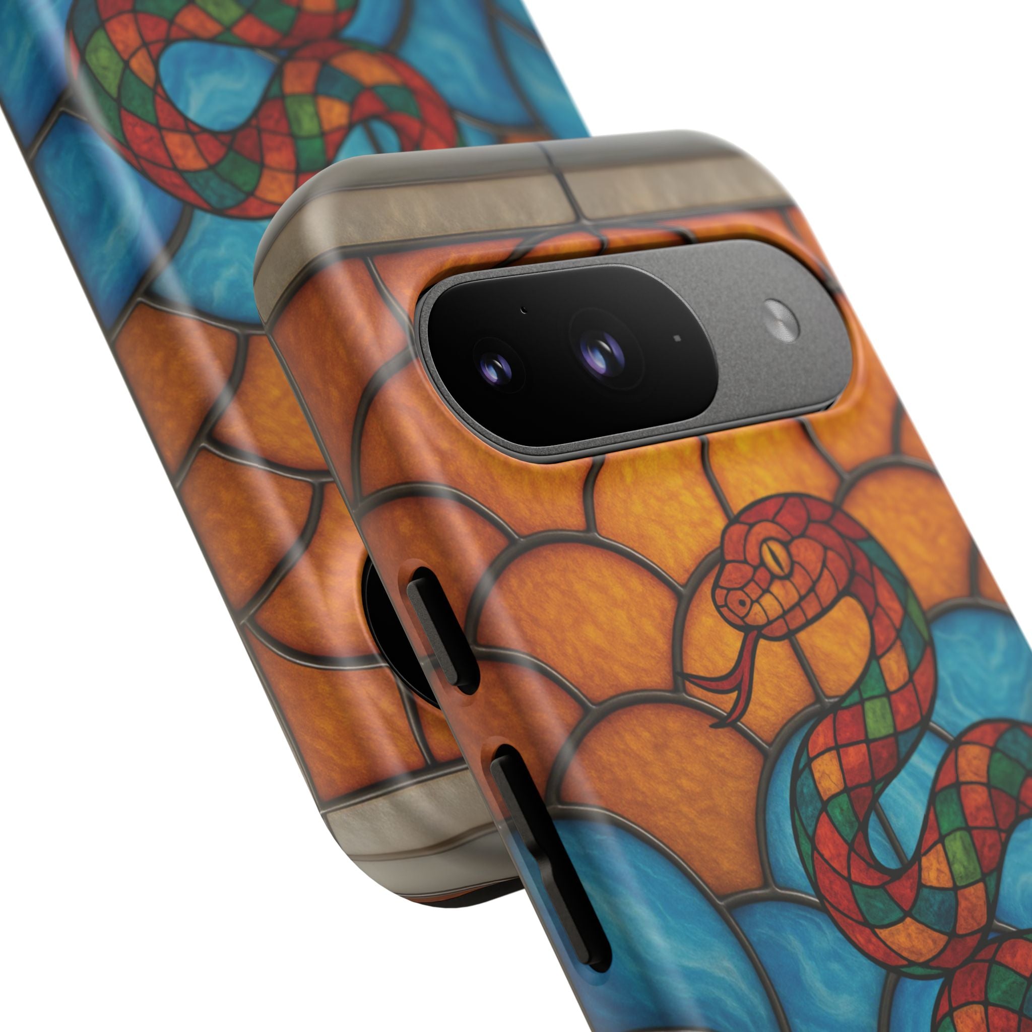 Snakes Are Beautiful Stained Glass Phone Case, Colorful Reptile Design Phone Cover, Nature Lovers Reptile Phone Case, Danger Noodle Case