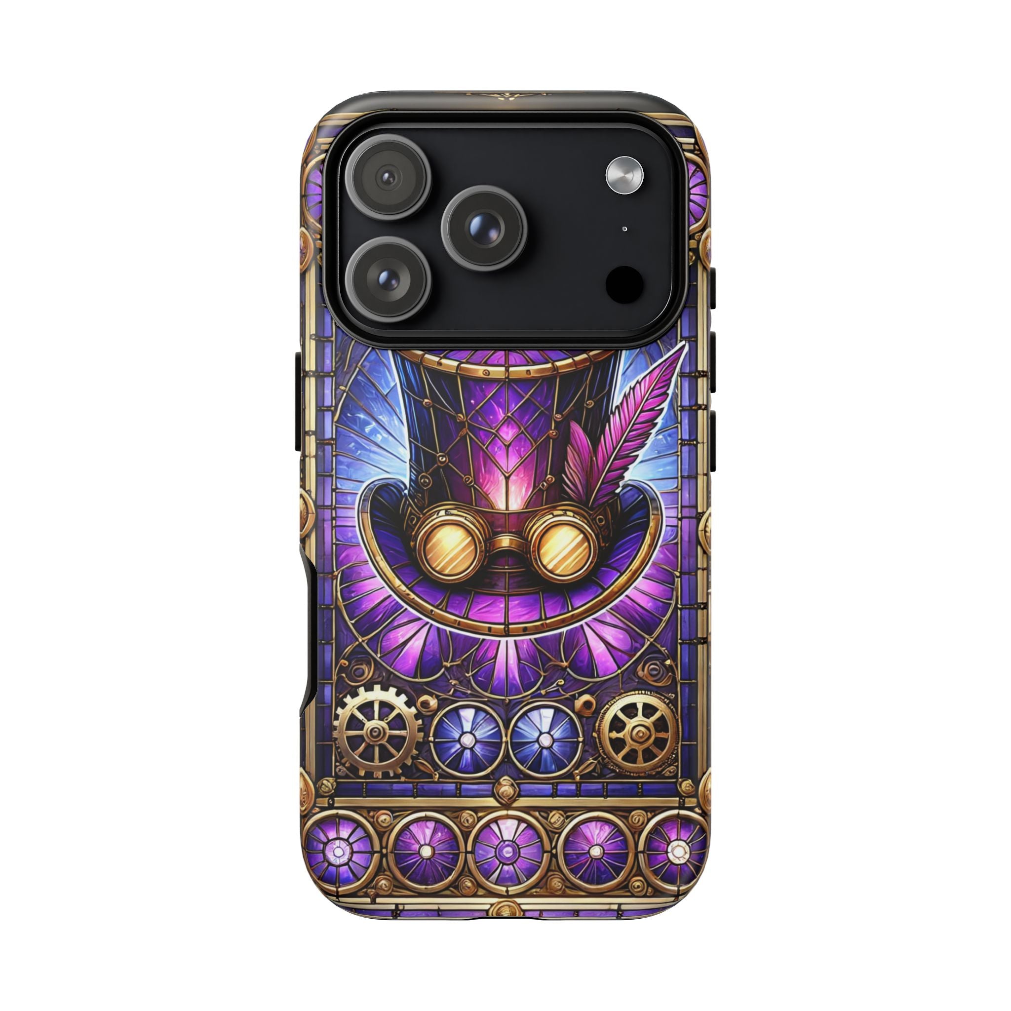 Stained Glass Steampunk iPhone Case – 3D Full-Wrap Protective Phone Cover With TPU Liner