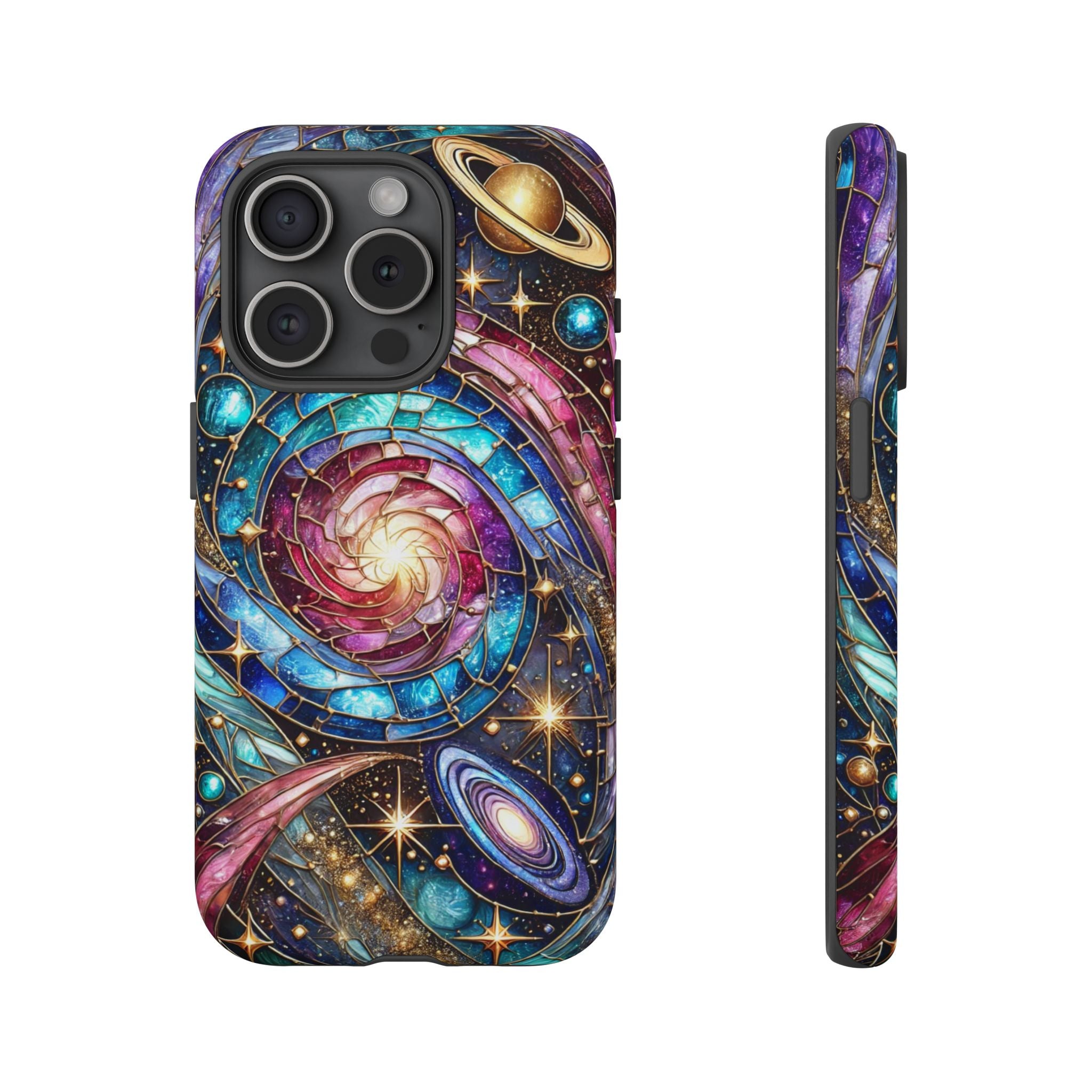 Stained Glass Celestial iPhone Case – Galaxy 3D Full-Wrap Protective Phone Cover
