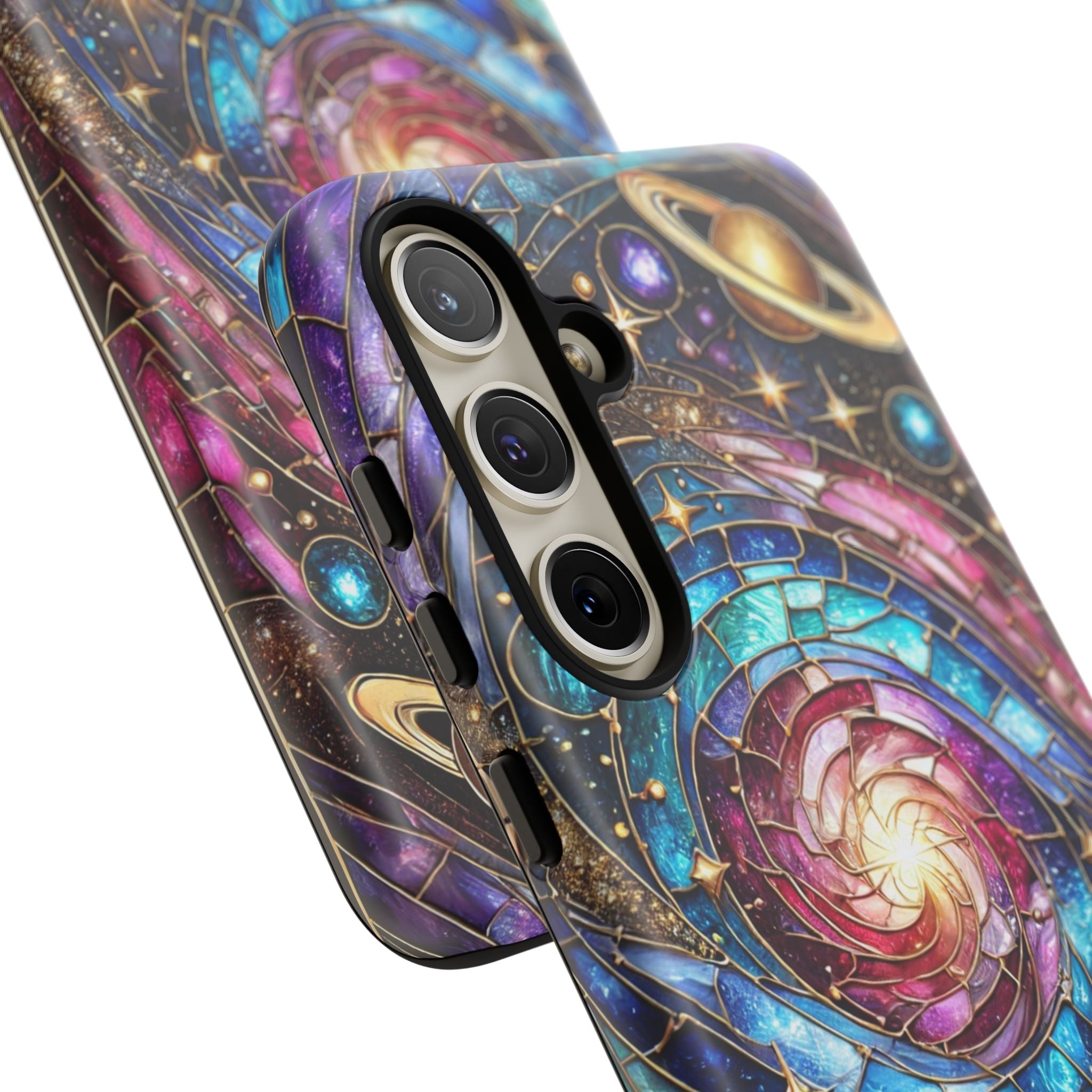 Stained Glass Celestial Android Phone Case – 3D Galaxy Full-Wrap Protective Cover with TPU Liner