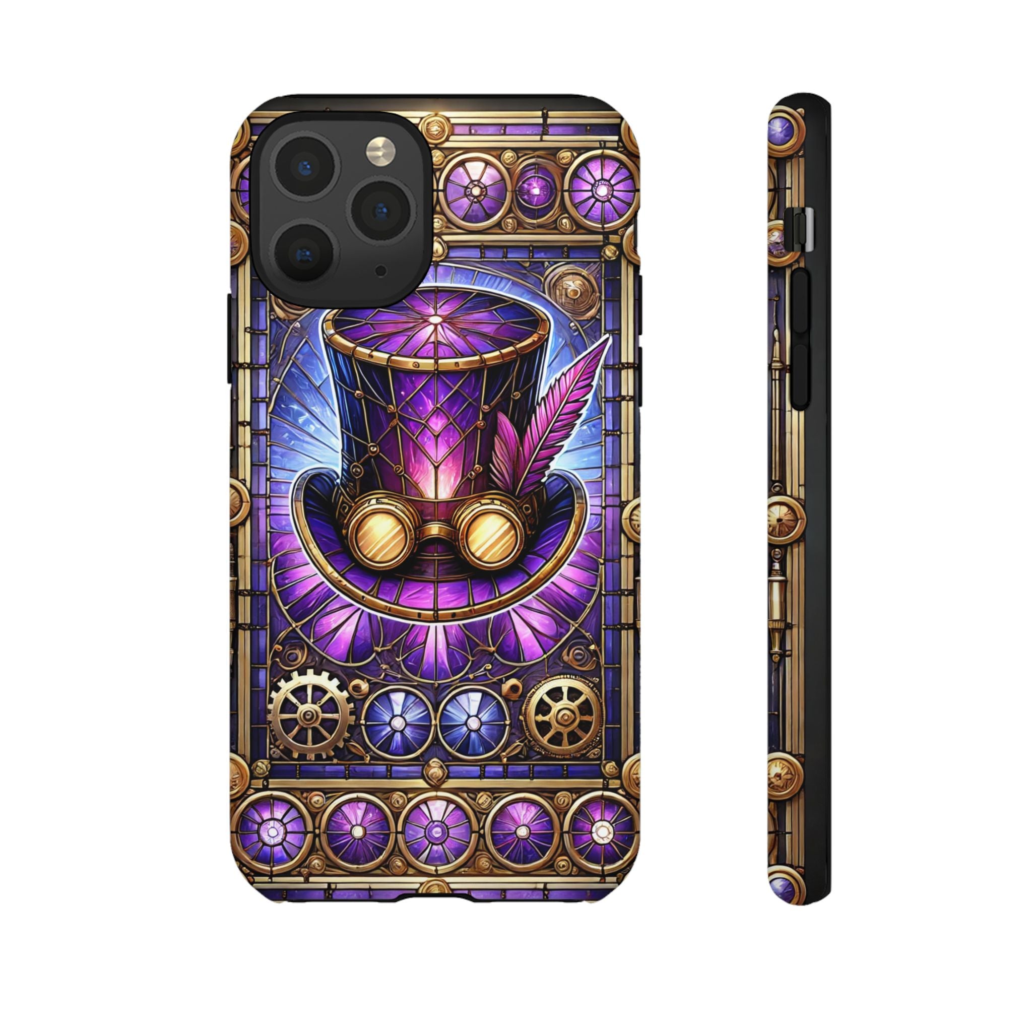 Stained Glass Steampunk iPhone Case – 3D Full-Wrap Protective Phone Cover With TPU Liner