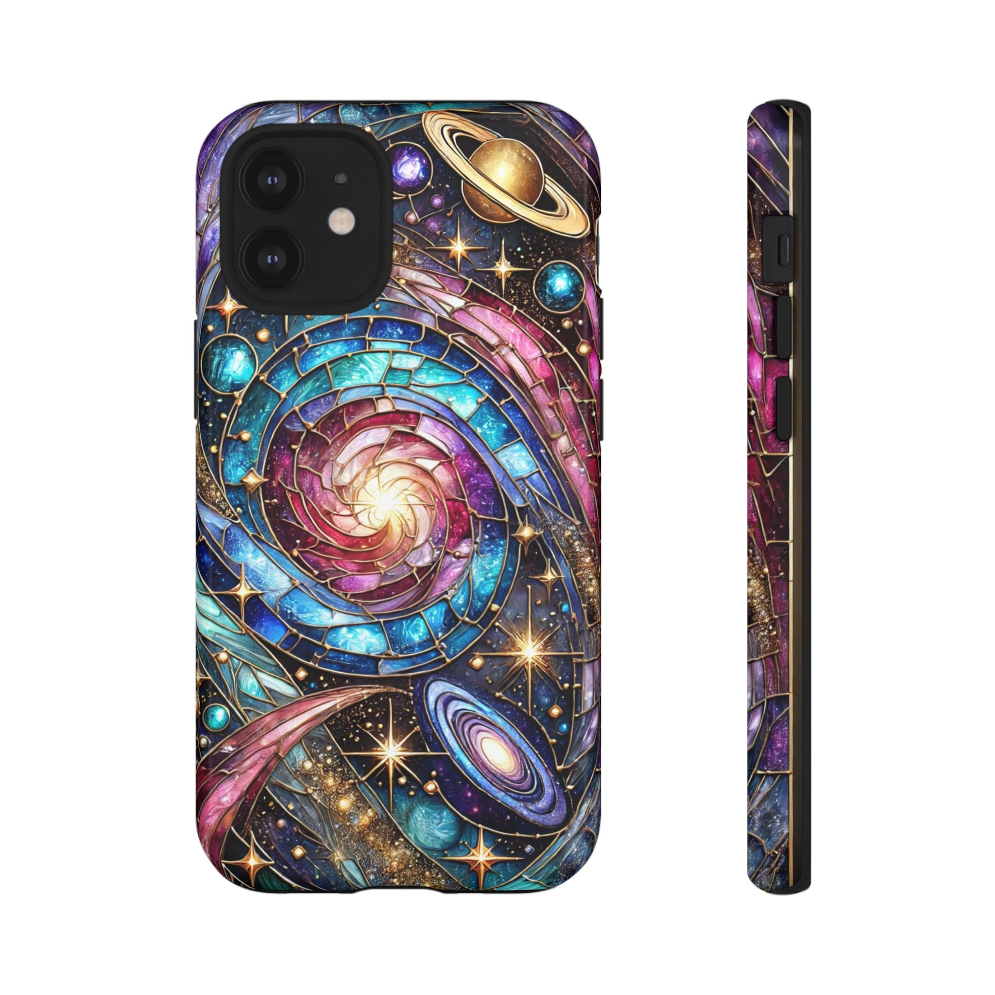 Stained Glass Celestial iPhone Case – Galaxy 3D Full-Wrap Protective Phone Cover
