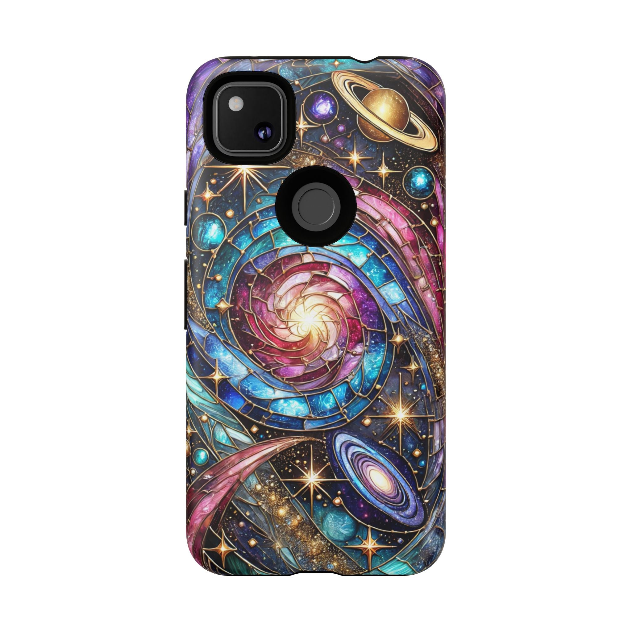 Stained Glass Celestial Android Phone Case – 3D Galaxy Full-Wrap Protective Cover with TPU Liner