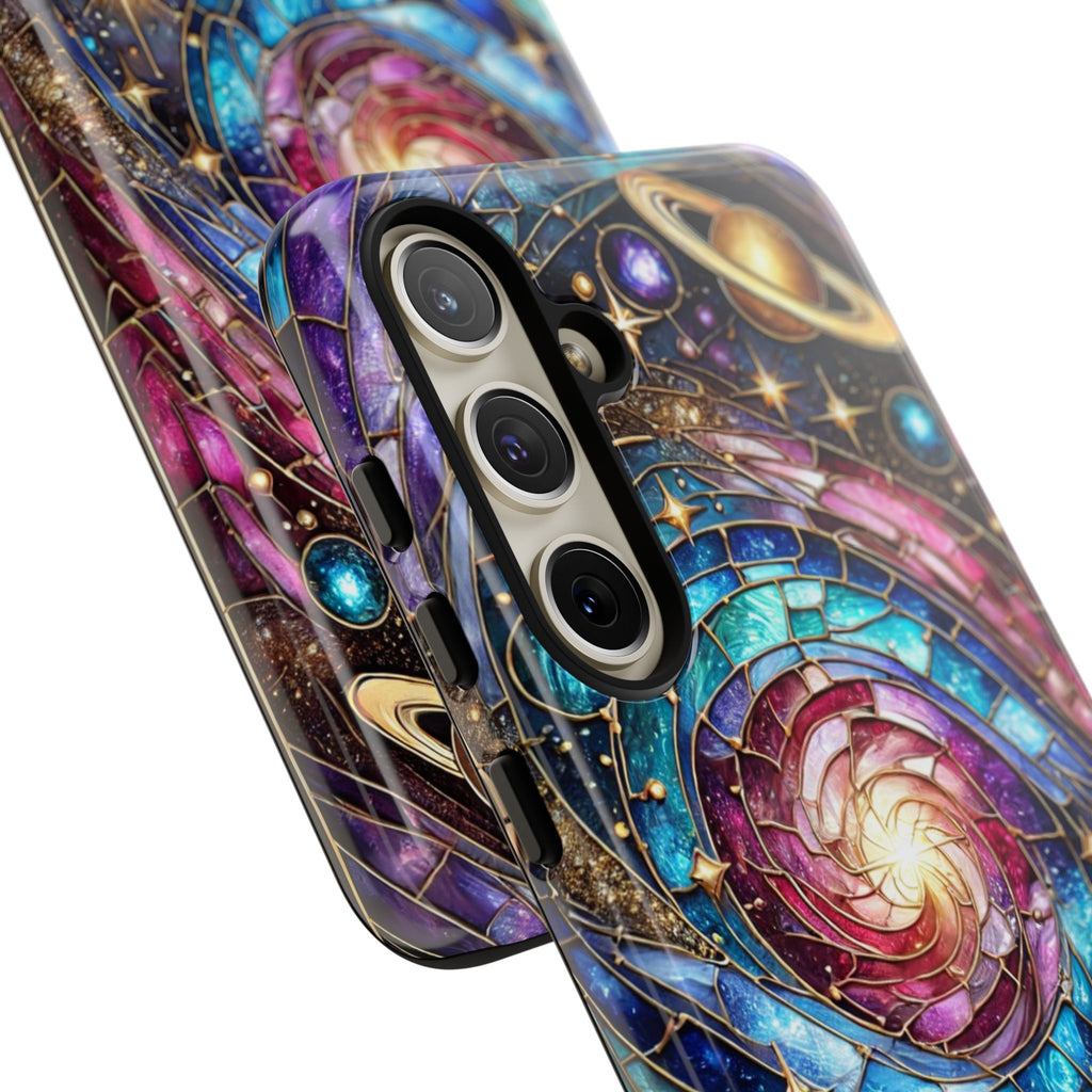 Stained Glass Celestial Android Phone Case – 3D Galaxy Full-Wrap Protective Cover with TPU Liner