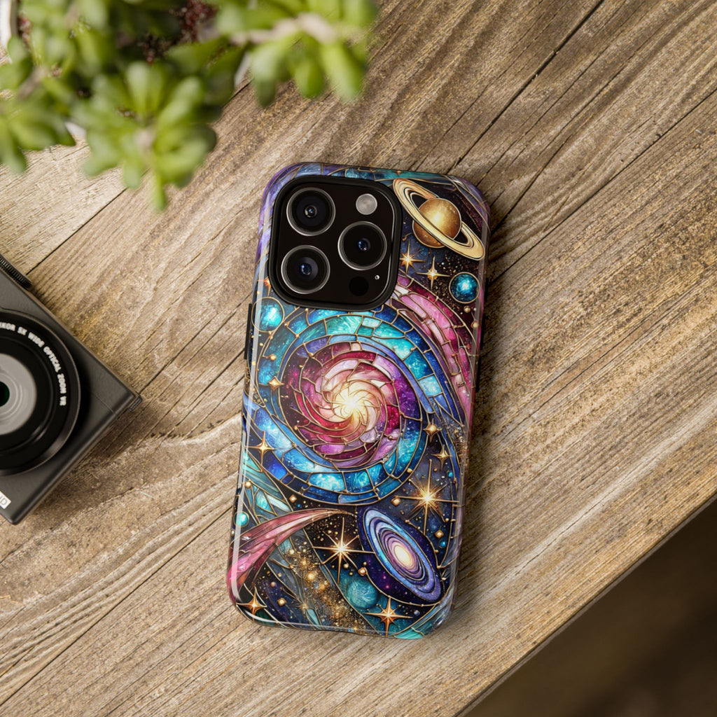 Stained Glass Celestial iPhone Case – Galaxy 3D Full-Wrap Protective Phone Cover