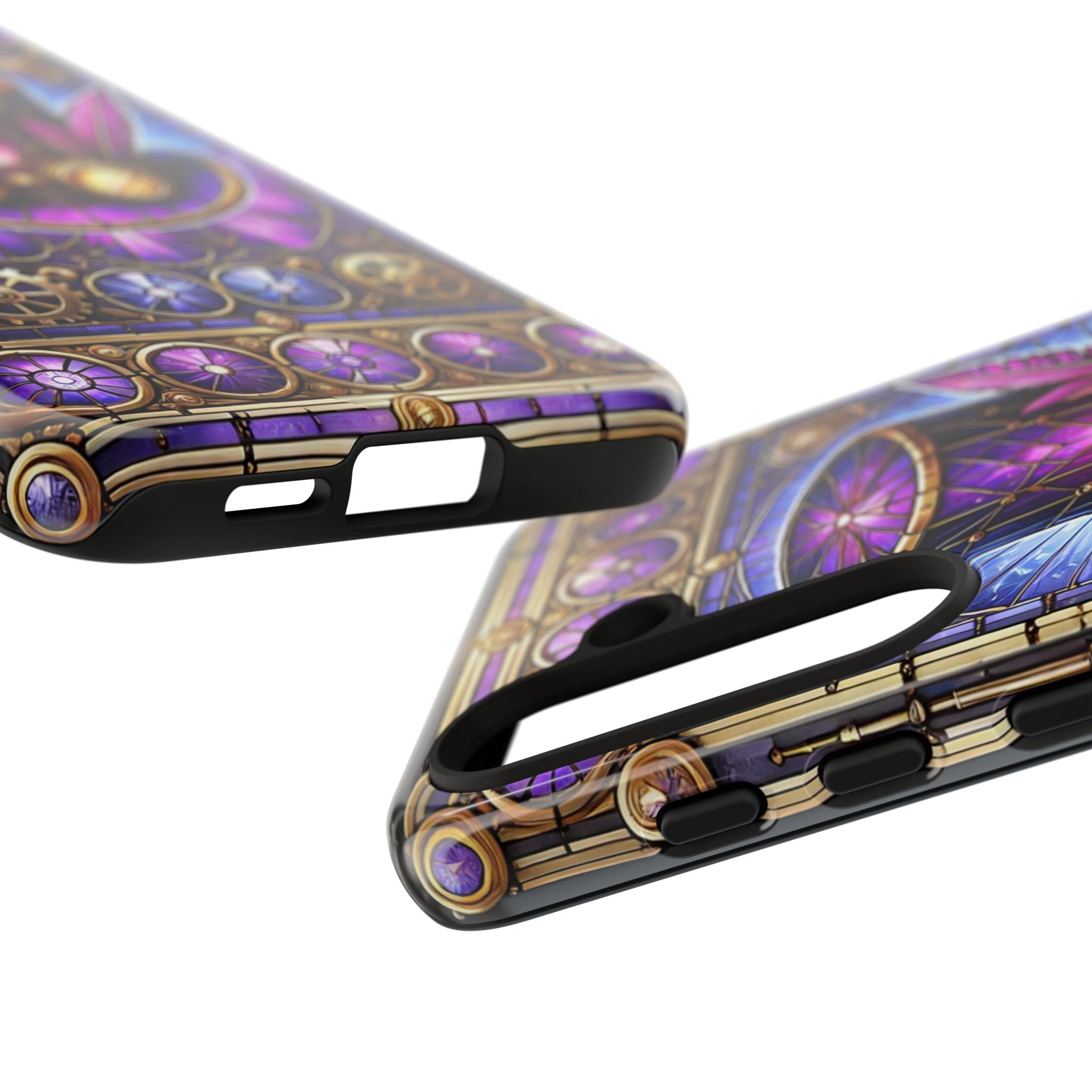 Stained Glass Steampunk Android Phone Case – 3D Full-Wrap Protective Cover with TPU Liner