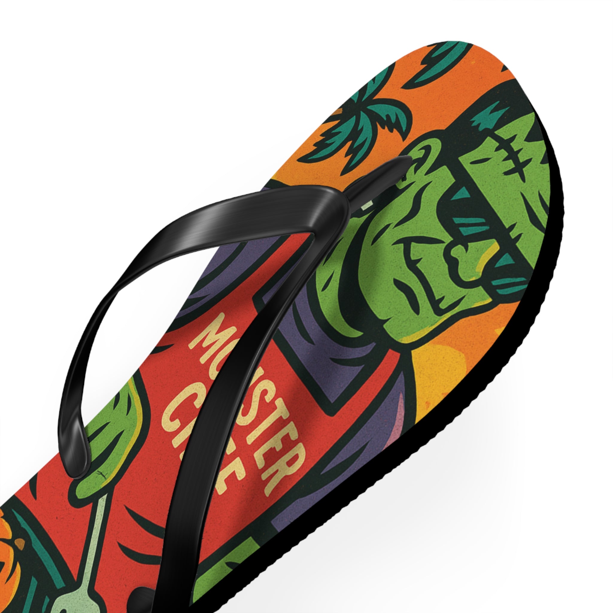 Halloween Monster Chef Flip Flops – Vibrant Summerween Sandals