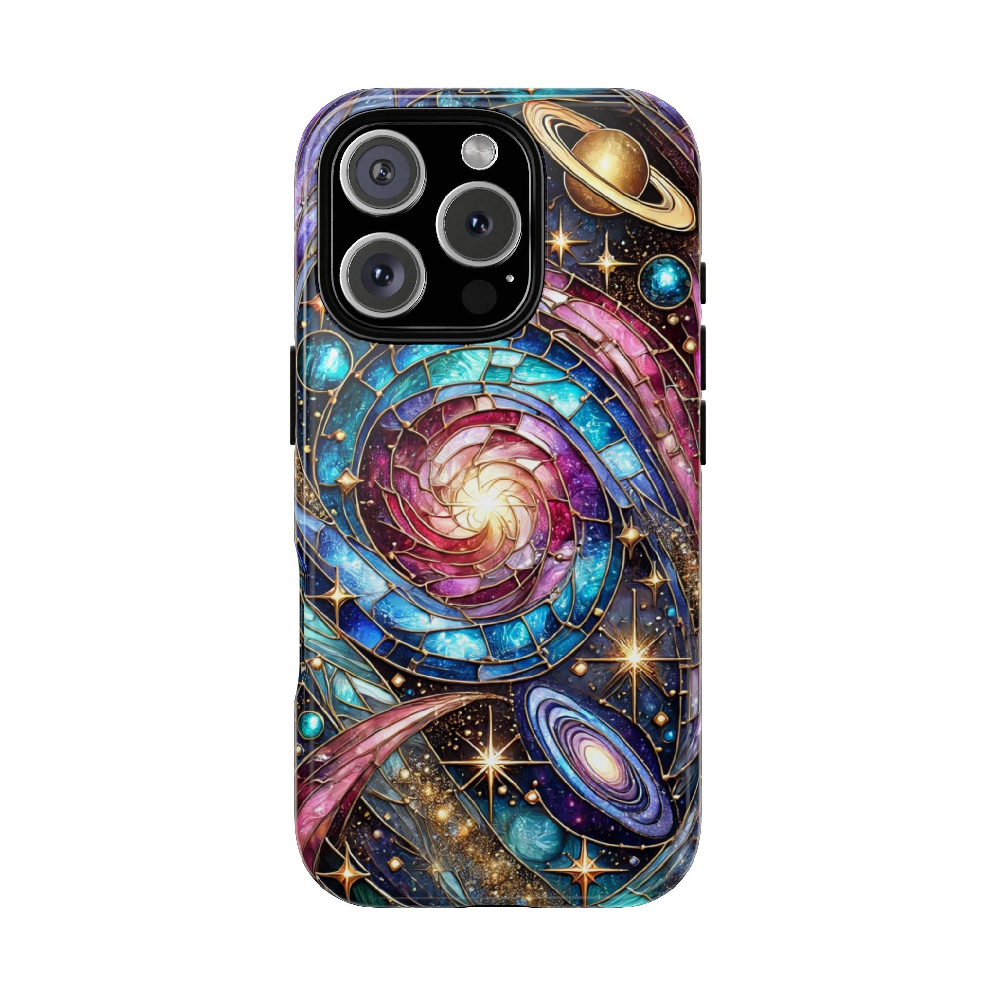Stained Glass Celestial iPhone Case – Galaxy 3D Full-Wrap Protective Phone Cover