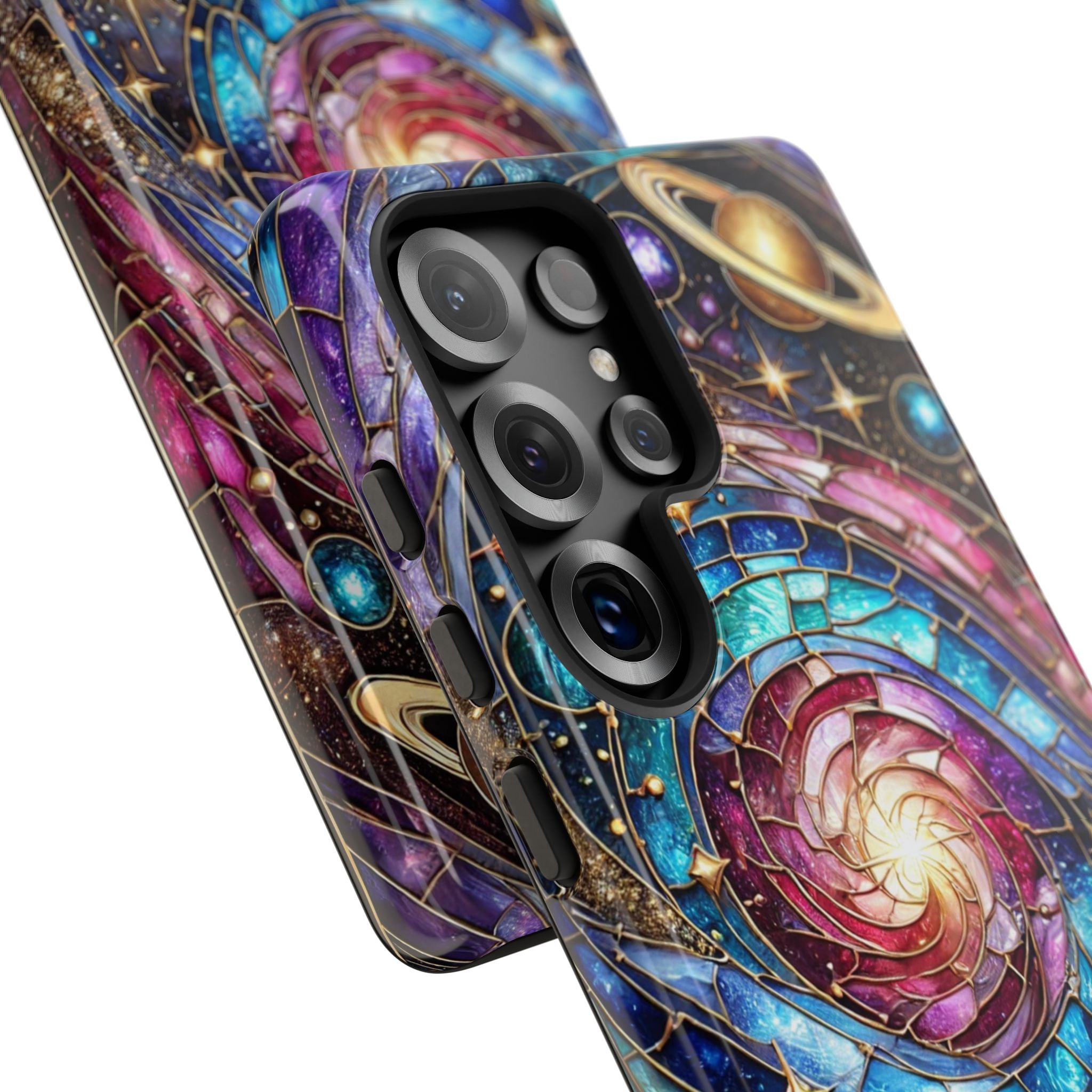 Stained Glass Celestial Android Phone Case – 3D Galaxy Full-Wrap Protective Cover with TPU Liner