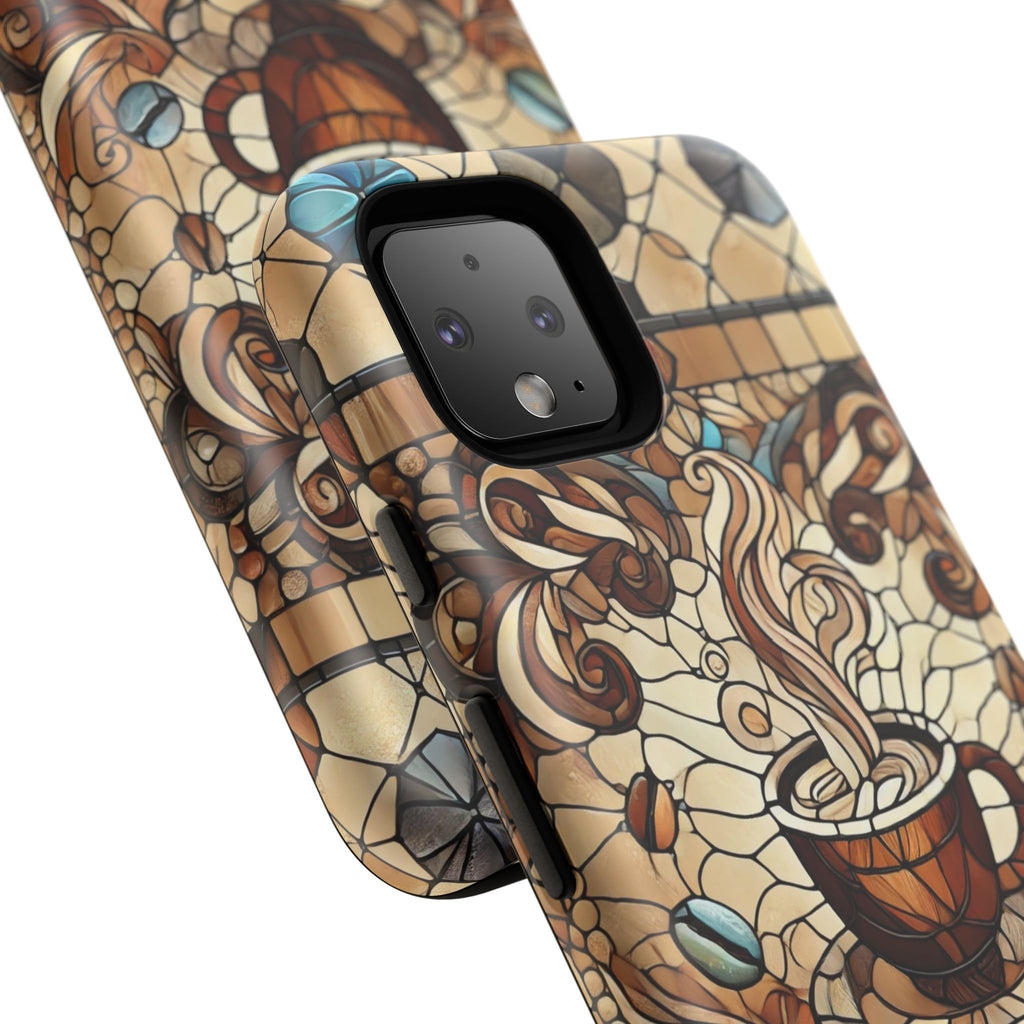 Stained Glass Coffee Android Phone Case – Shockproof TPU, 3D Wrap