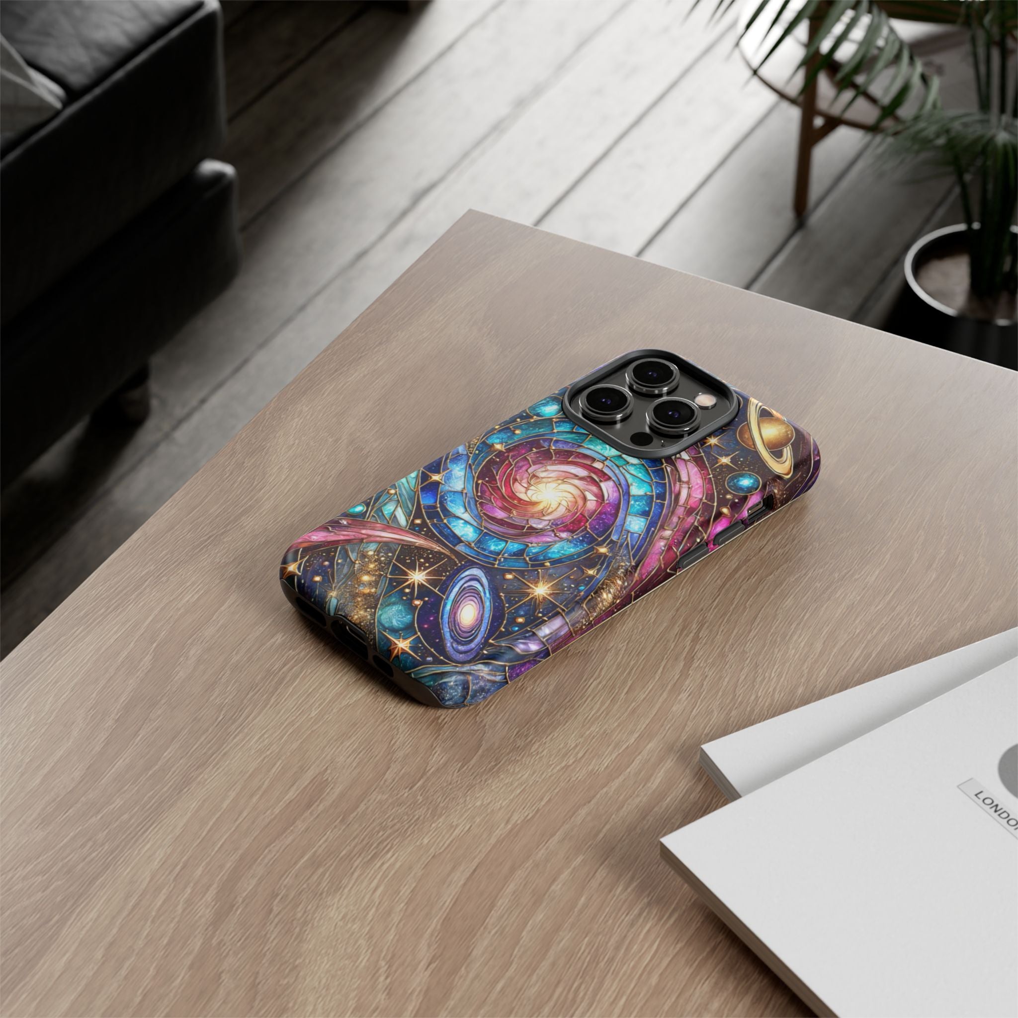 Stained Glass Celestial iPhone Case – Galaxy 3D Full-Wrap Protective Phone Cover