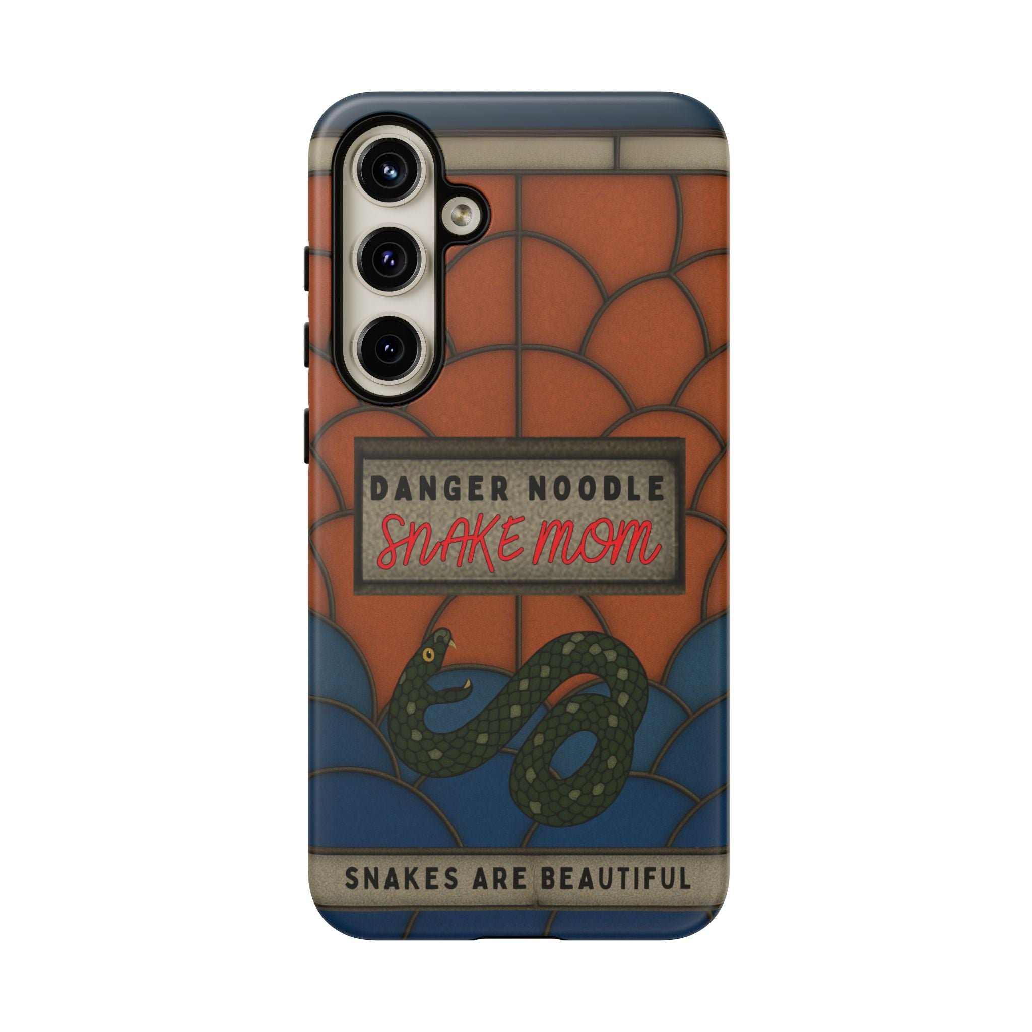 Danger Noodle Snake Mom Phone Case | Snakes Are Beautiful |Stained Glass Snake Art | Funny Snake Lover Gift |  Reptile Mom Phone Cover