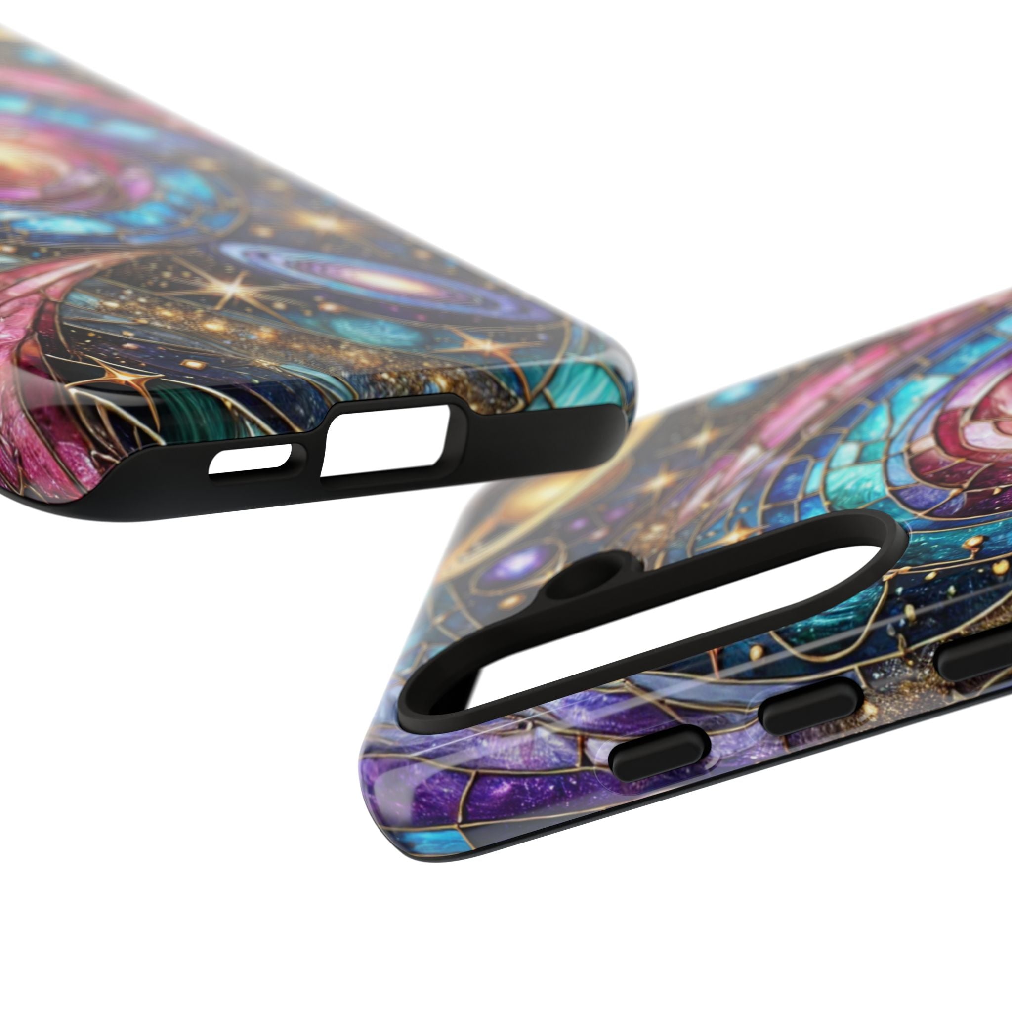 Stained Glass Celestial Android Phone Case – 3D Galaxy Full-Wrap Protective Cover with TPU Liner