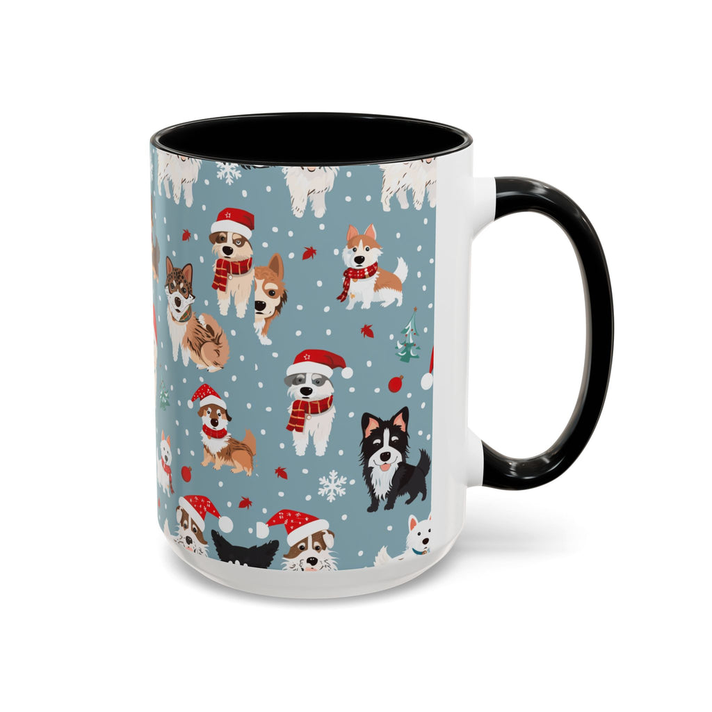 Corgi Holiday Coffee Mug – Cute Santa Dog Pattern Accent Mug (11/15oz)
