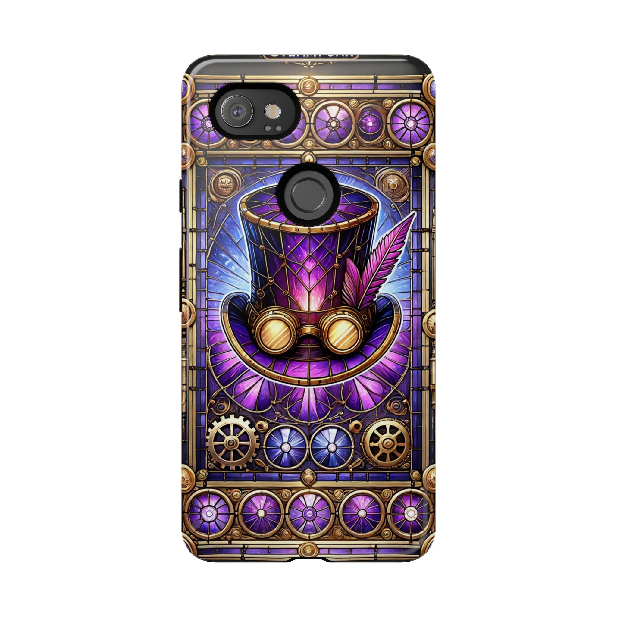 Stained Glass Steampunk Android Phone Case – 3D Full-Wrap Protective Cover with TPU Liner