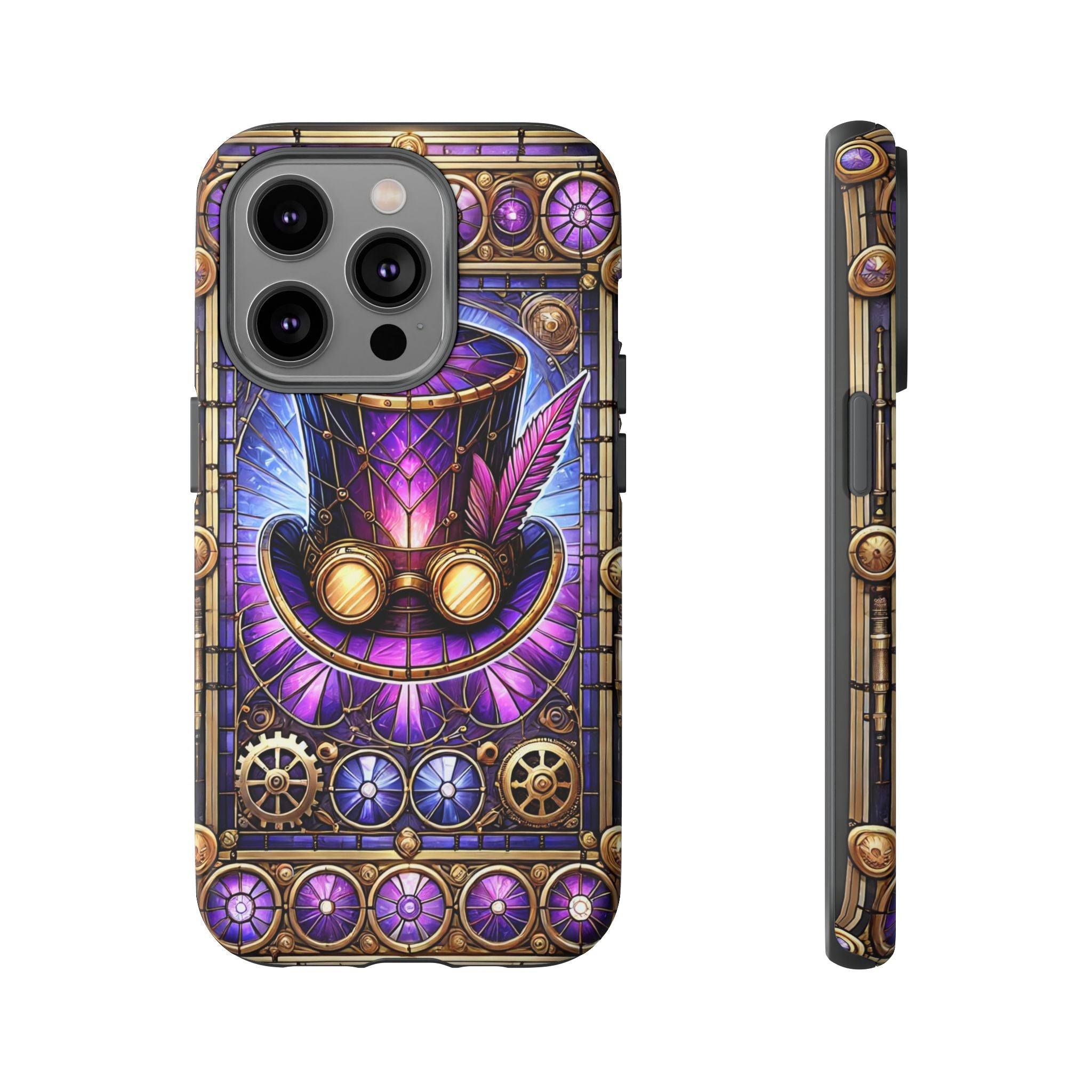 Stained Glass Steampunk iPhone Case – 3D Full-Wrap Protective Phone Cover With TPU Liner