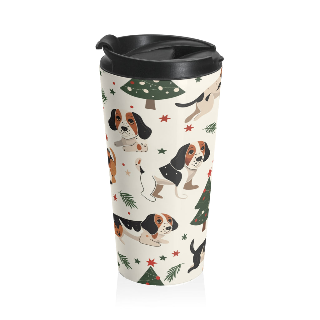 Beagle Christmas Travel Mug — Stainless Steel Holiday Coffee Tumbler