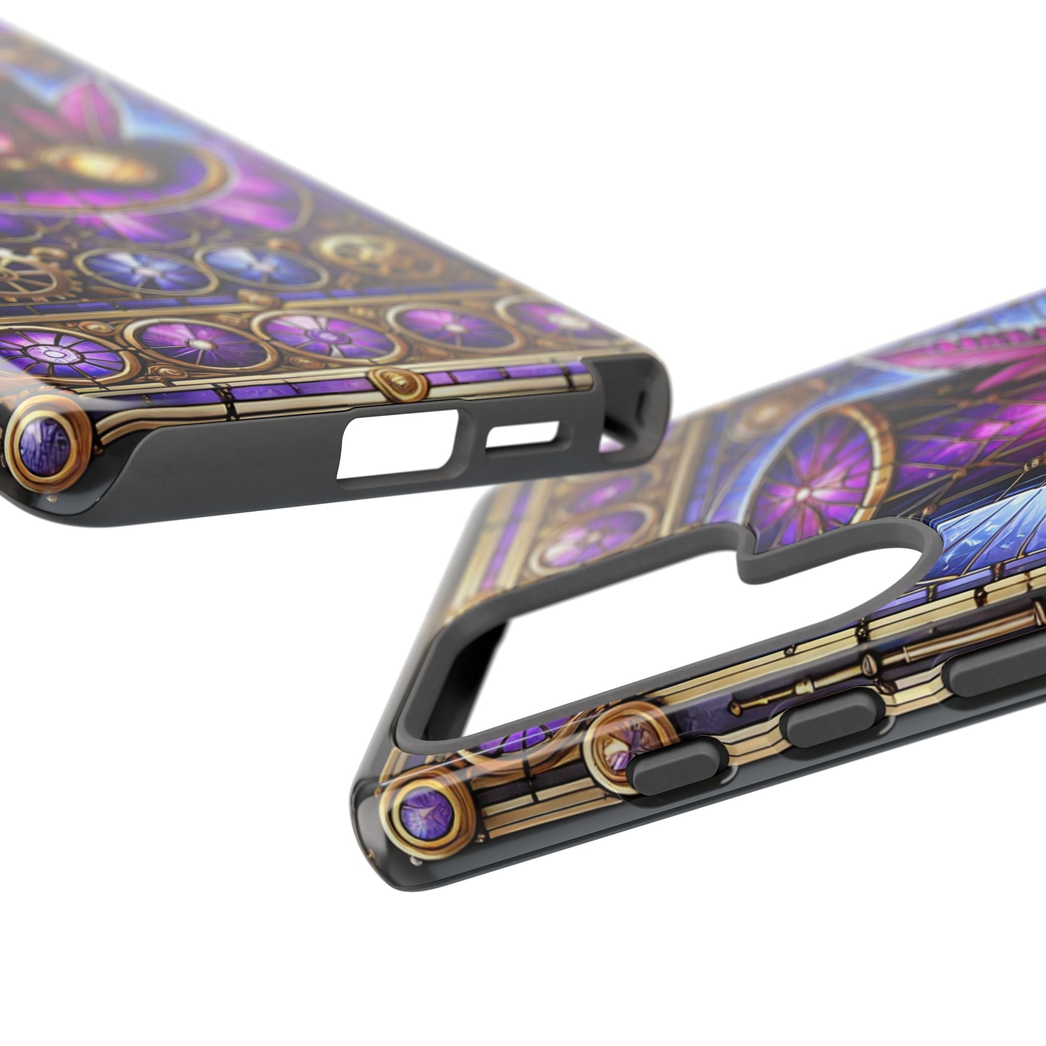 Stained Glass Steampunk Android Phone Case – 3D Full-Wrap Protective Cover with TPU Liner