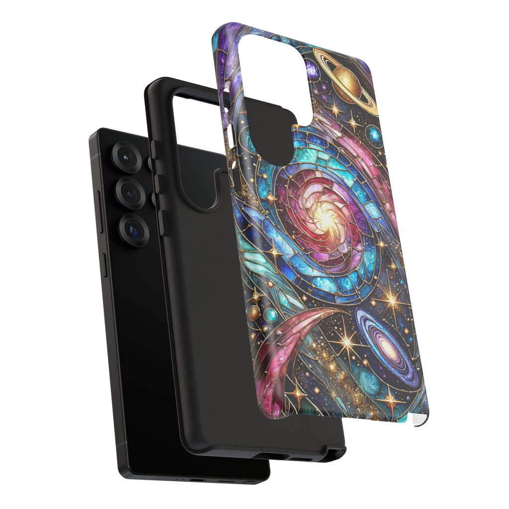 Stained Glass Celestial Android Phone Case – 3D Galaxy Full-Wrap Protective Cover with TPU Liner