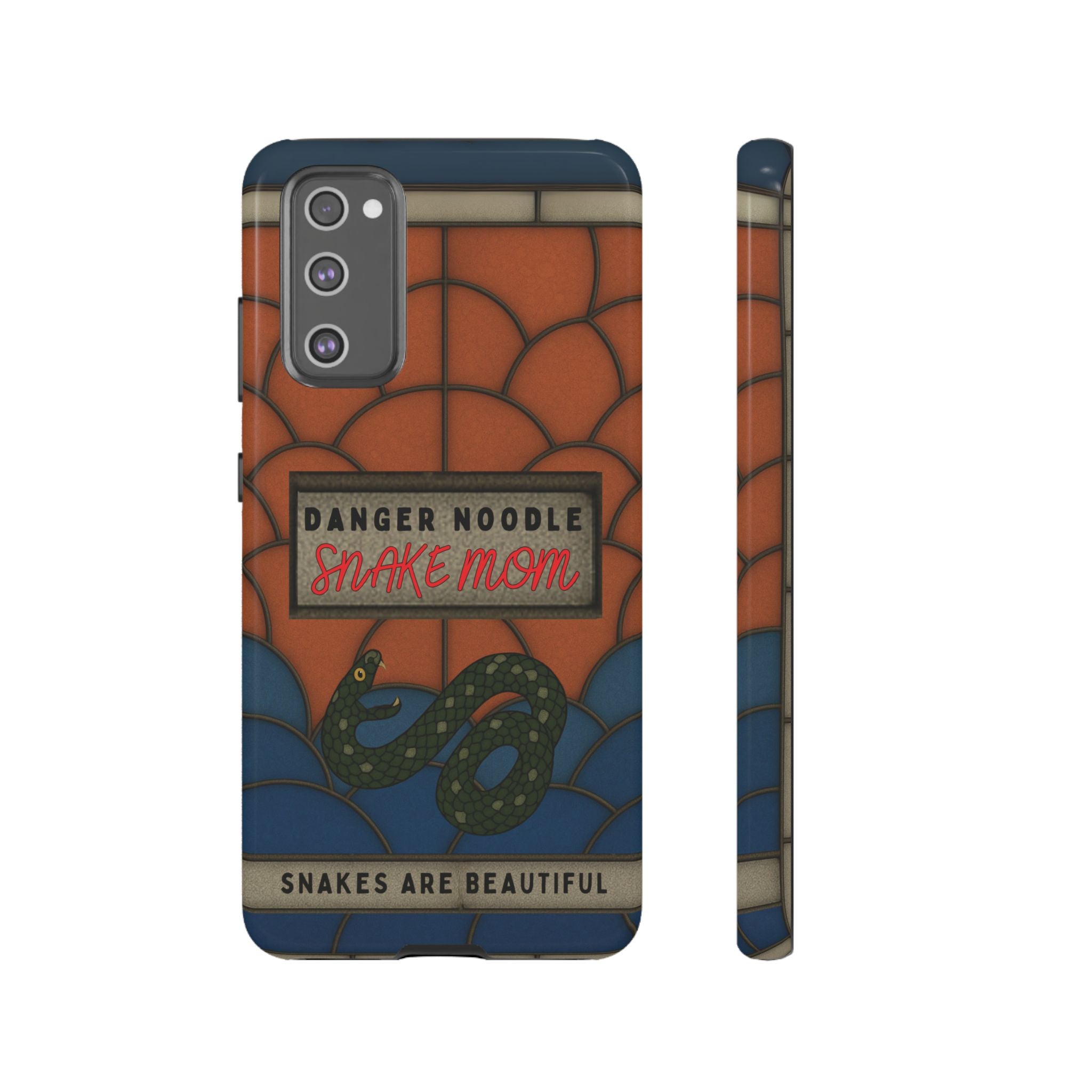 Danger Noodle Snake Mom Phone Case | Snakes Are Beautiful |Stained Glass Snake Art | Funny Snake Lover Gift |  Reptile Mom Phone Cover