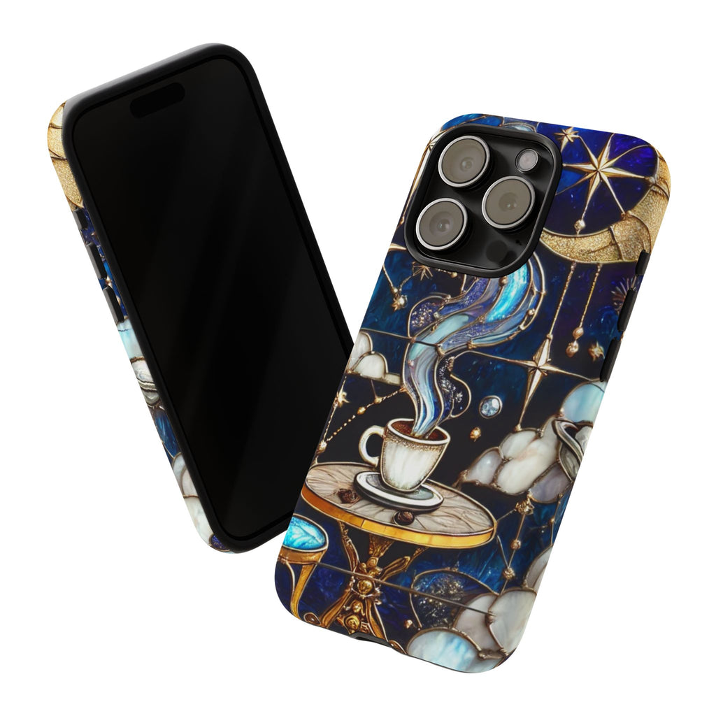 Celestial Stained Glass Coffee iPhone Case – Shockproof 3D Wrap