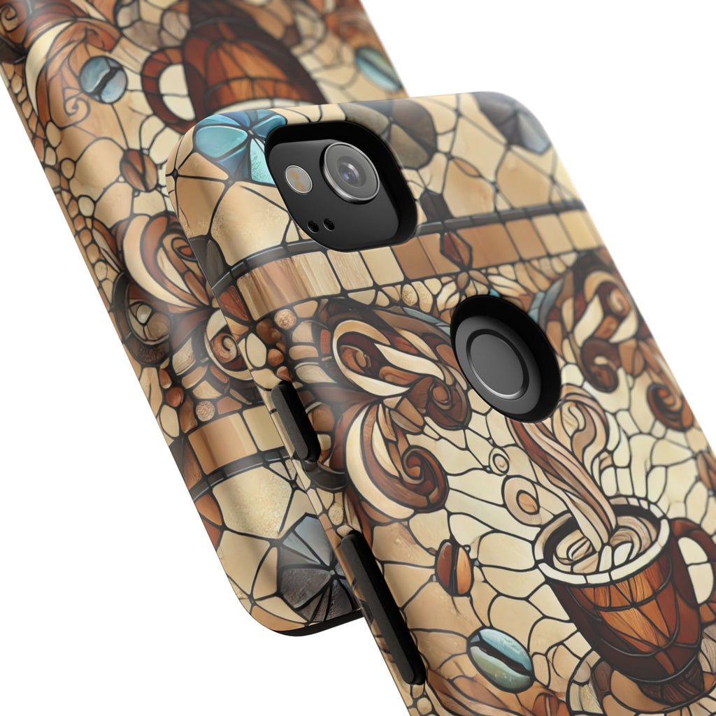 Stained Glass Coffee Android Phone Case – Shockproof TPU, 3D Wrap