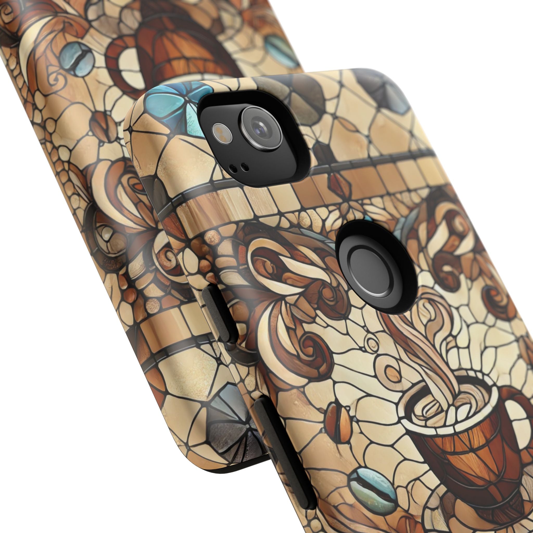 Stained Glass Coffee Android Phone Case – Shockproof TPU, 3D Wrap