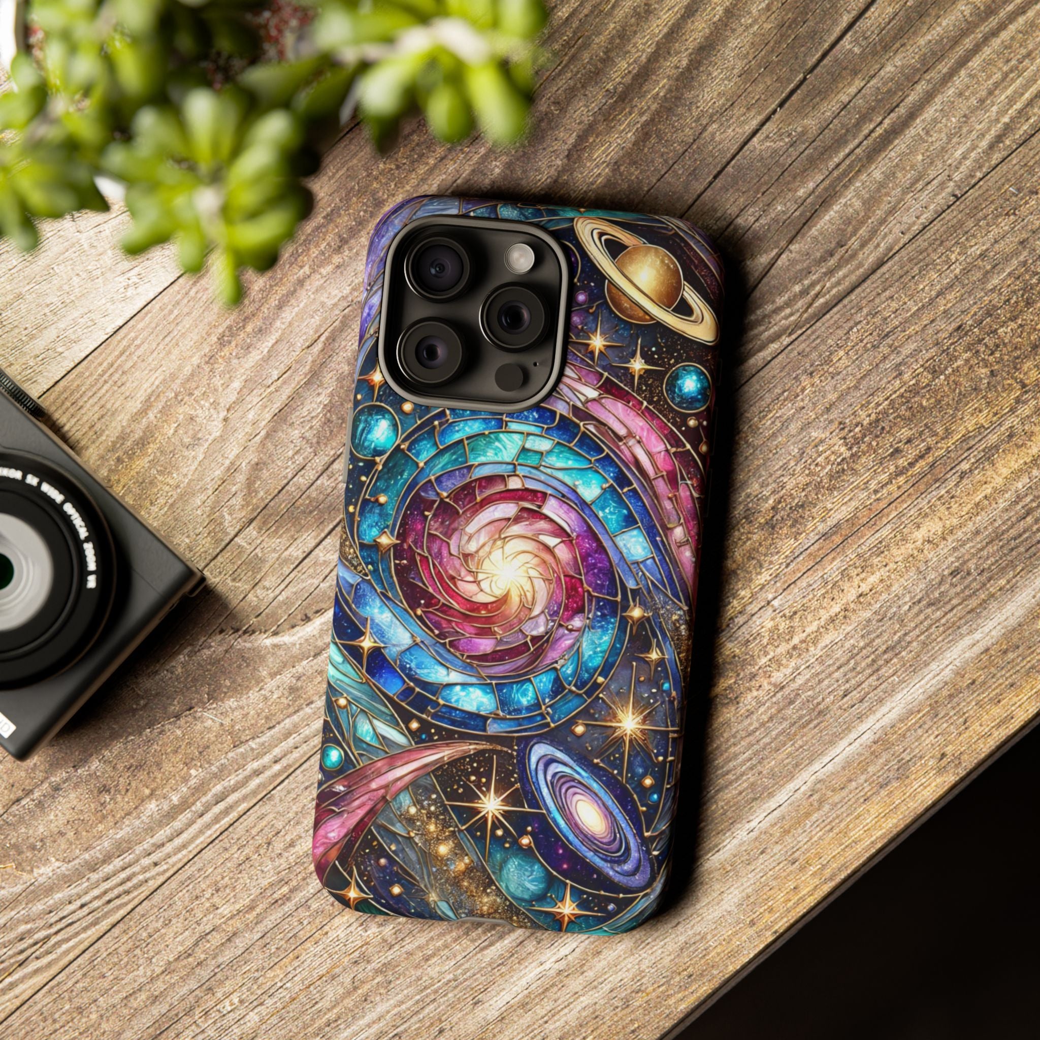 Stained Glass Celestial iPhone Case – Galaxy 3D Full-Wrap Protective Phone Cover